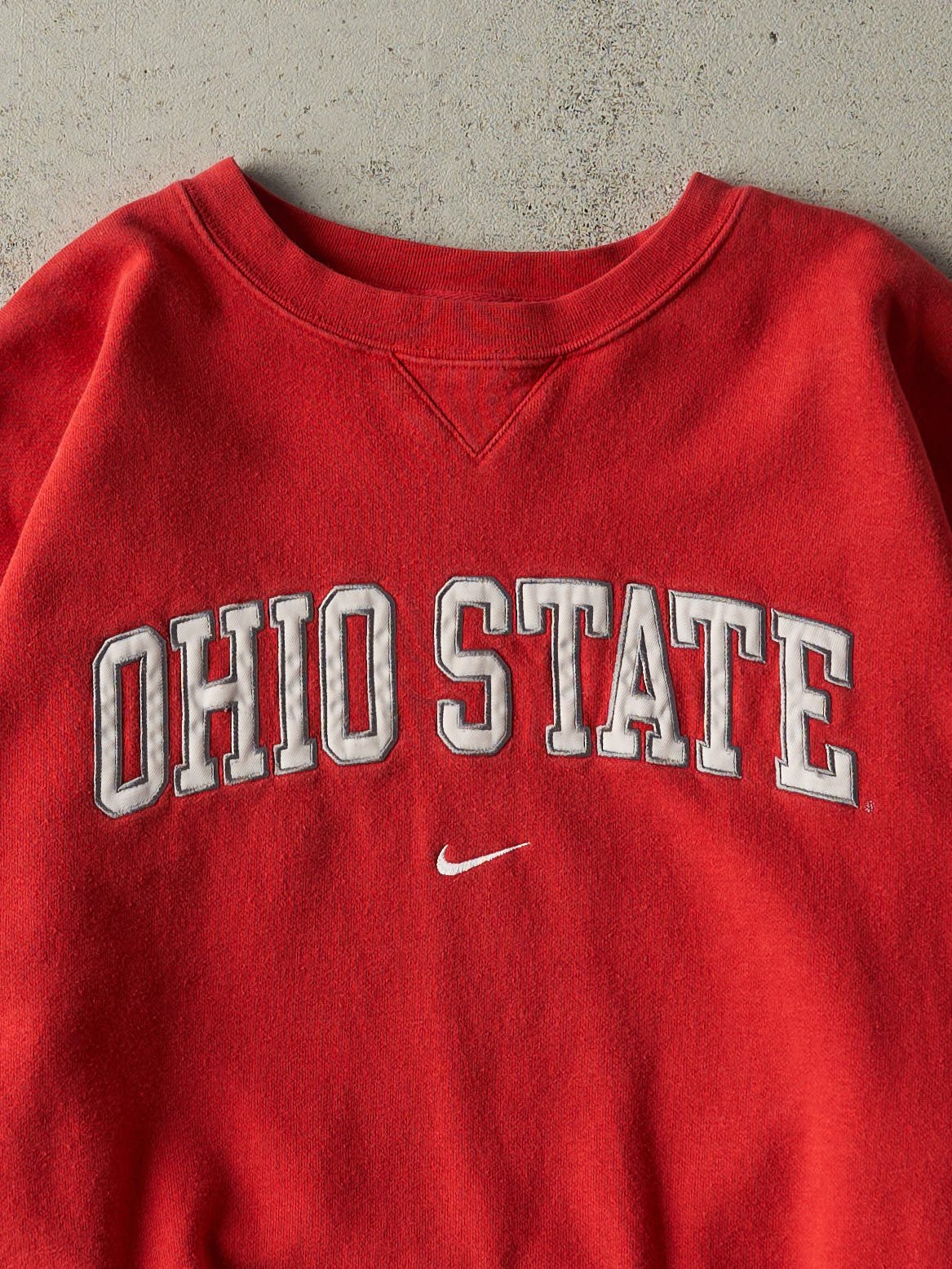 Vintage Y2K Red Ohio State Nike Centre Swoosh Boxy Crewneck (L/XL)