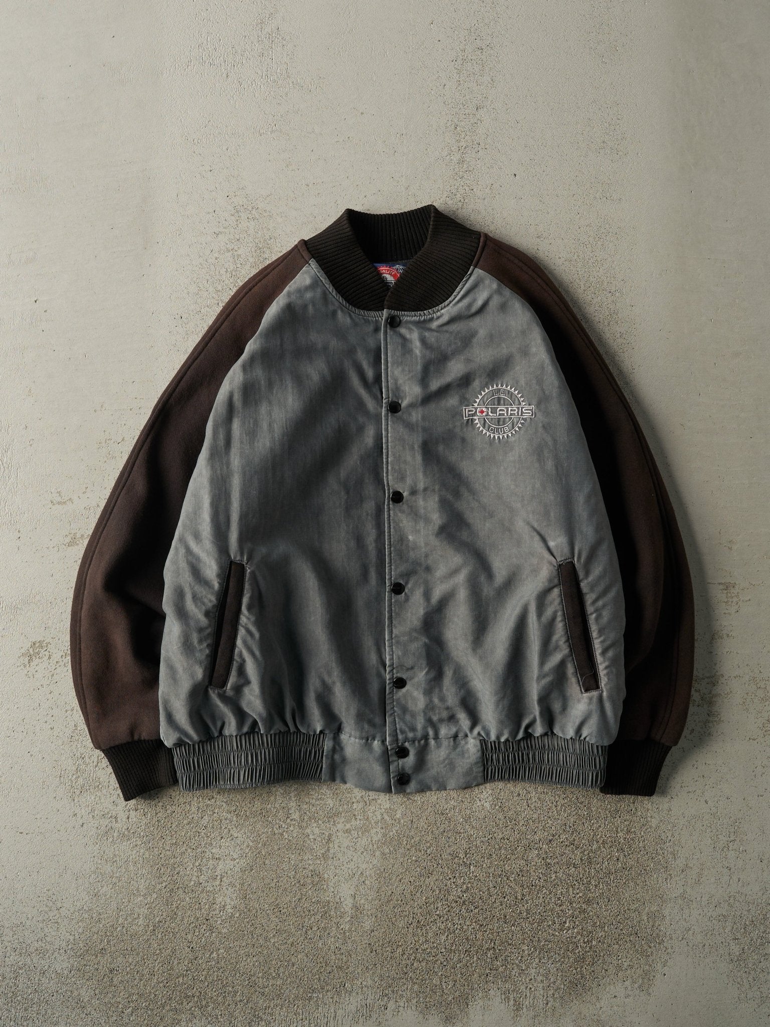 Vintage 90s Grey & Black Polaris Bomber Style Jacket (XL/XXL)