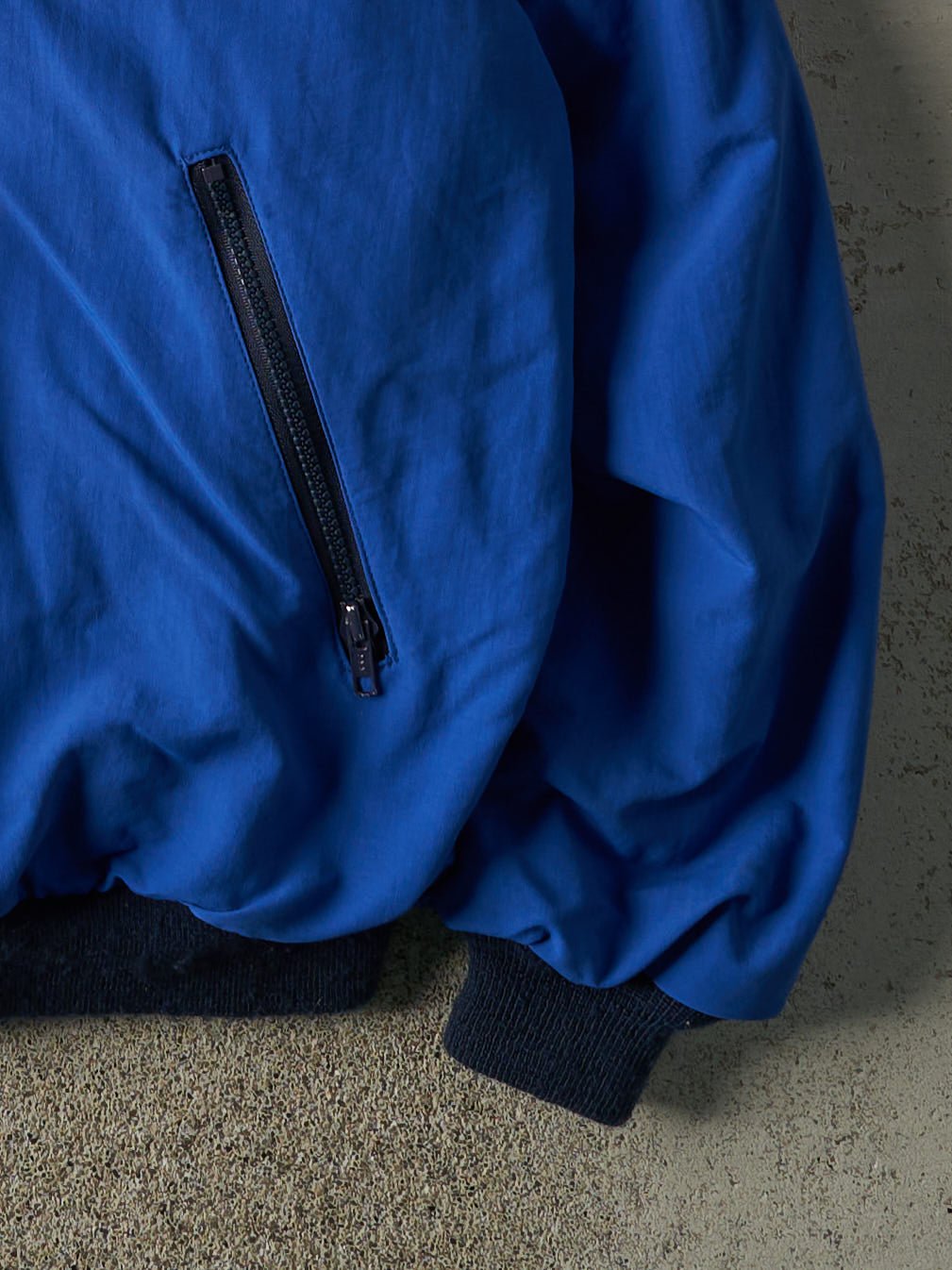 Vintage 90s Blue Lands End Fleece Lined Squall Jacket (L