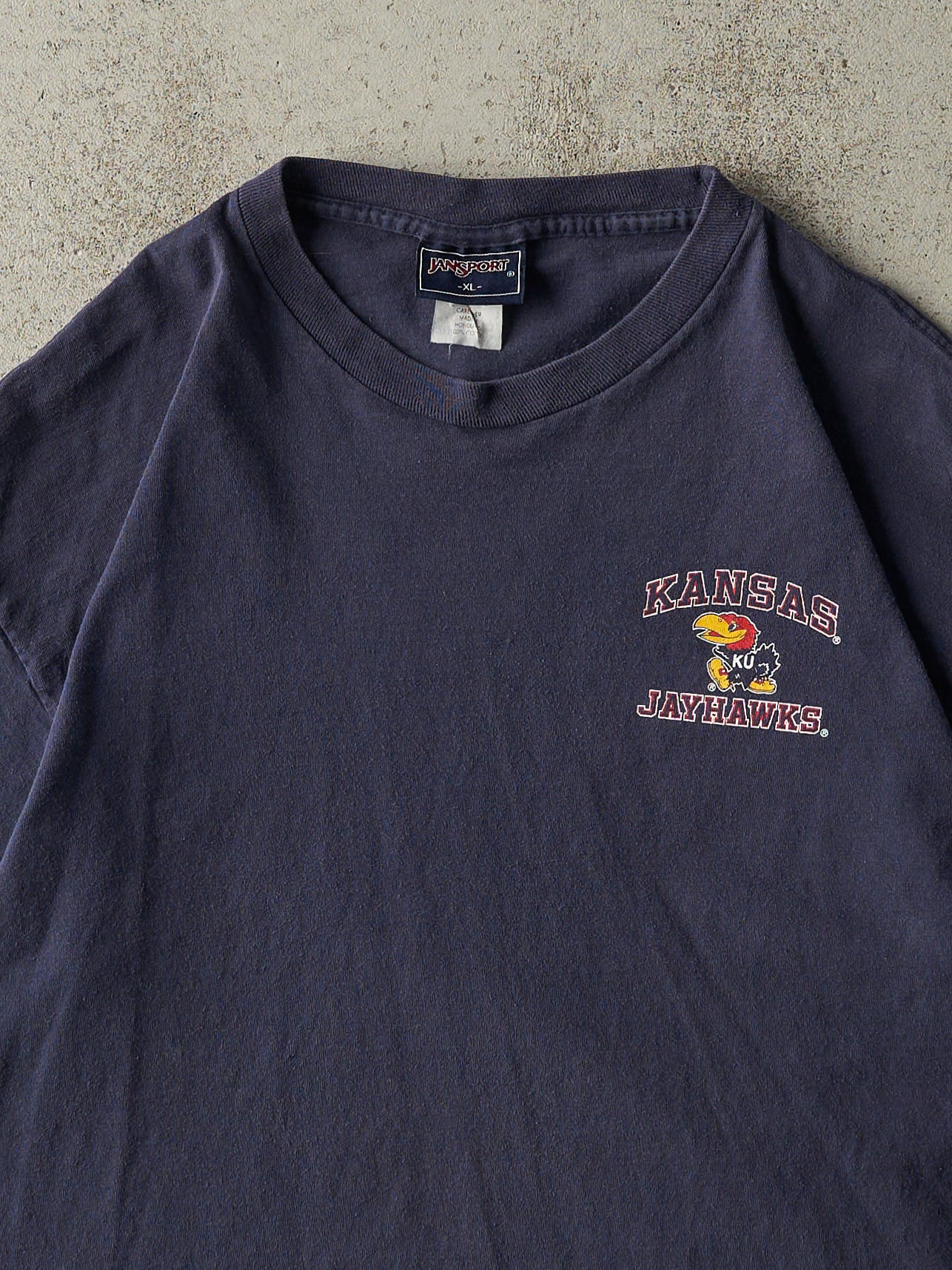 Vintage Y2K Navy Blue Kansas University Jayhawks Tee (L)