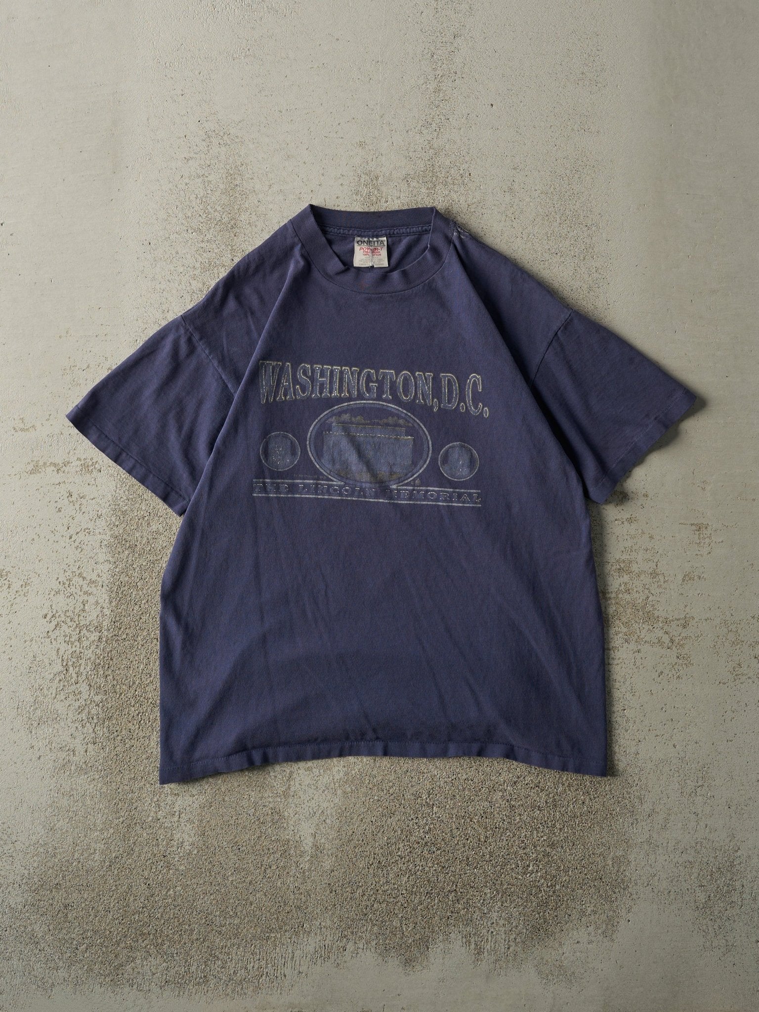 Vintage 90s Navy Blue Washington DC Single Stitch Tee (M/L)