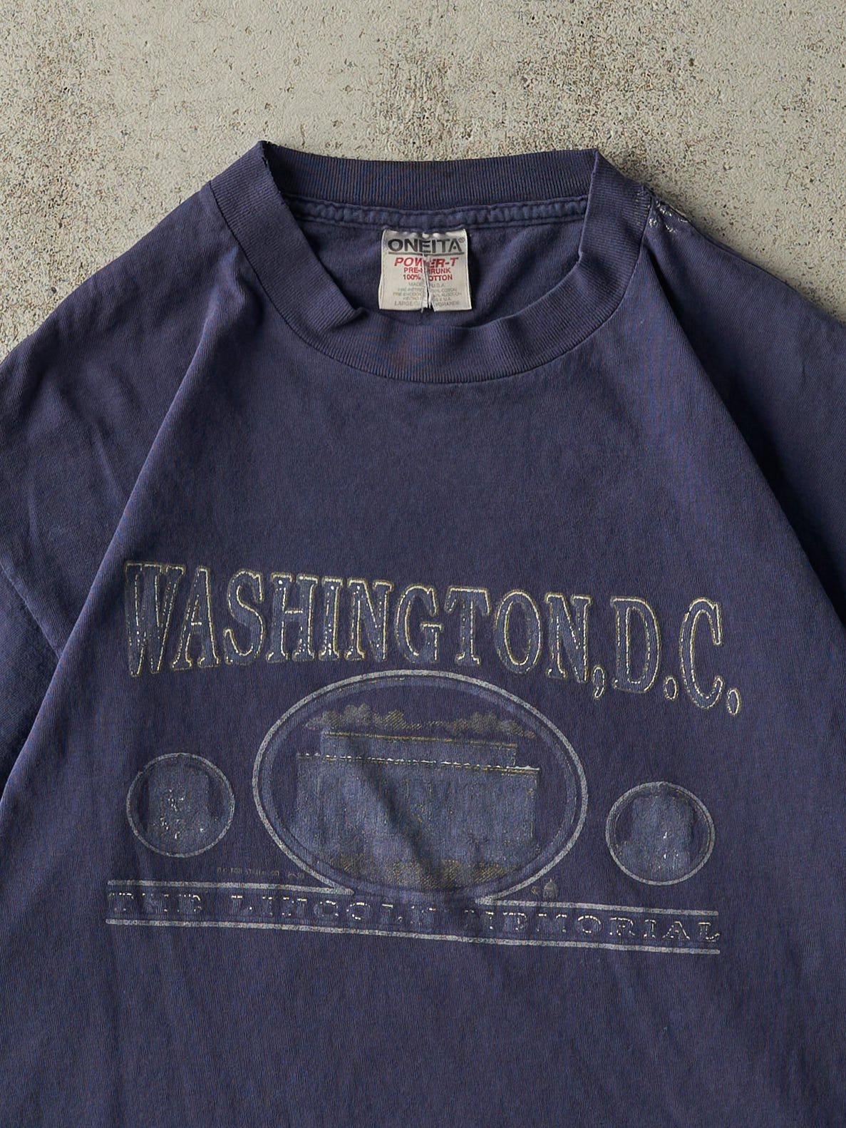 Vintage 90s Navy Blue Washington DC Single Stitch Tee (M/L)