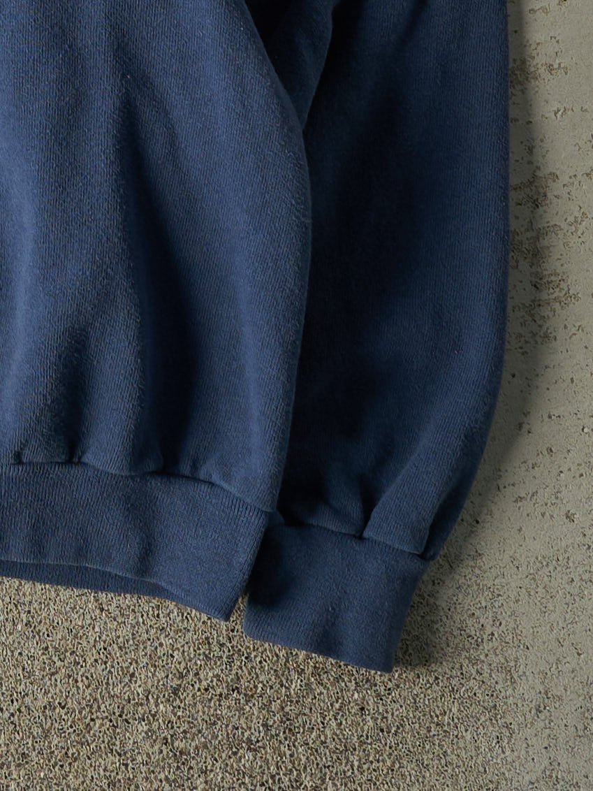 Vintage 90s Navy Blue Blank Crewneck (M)