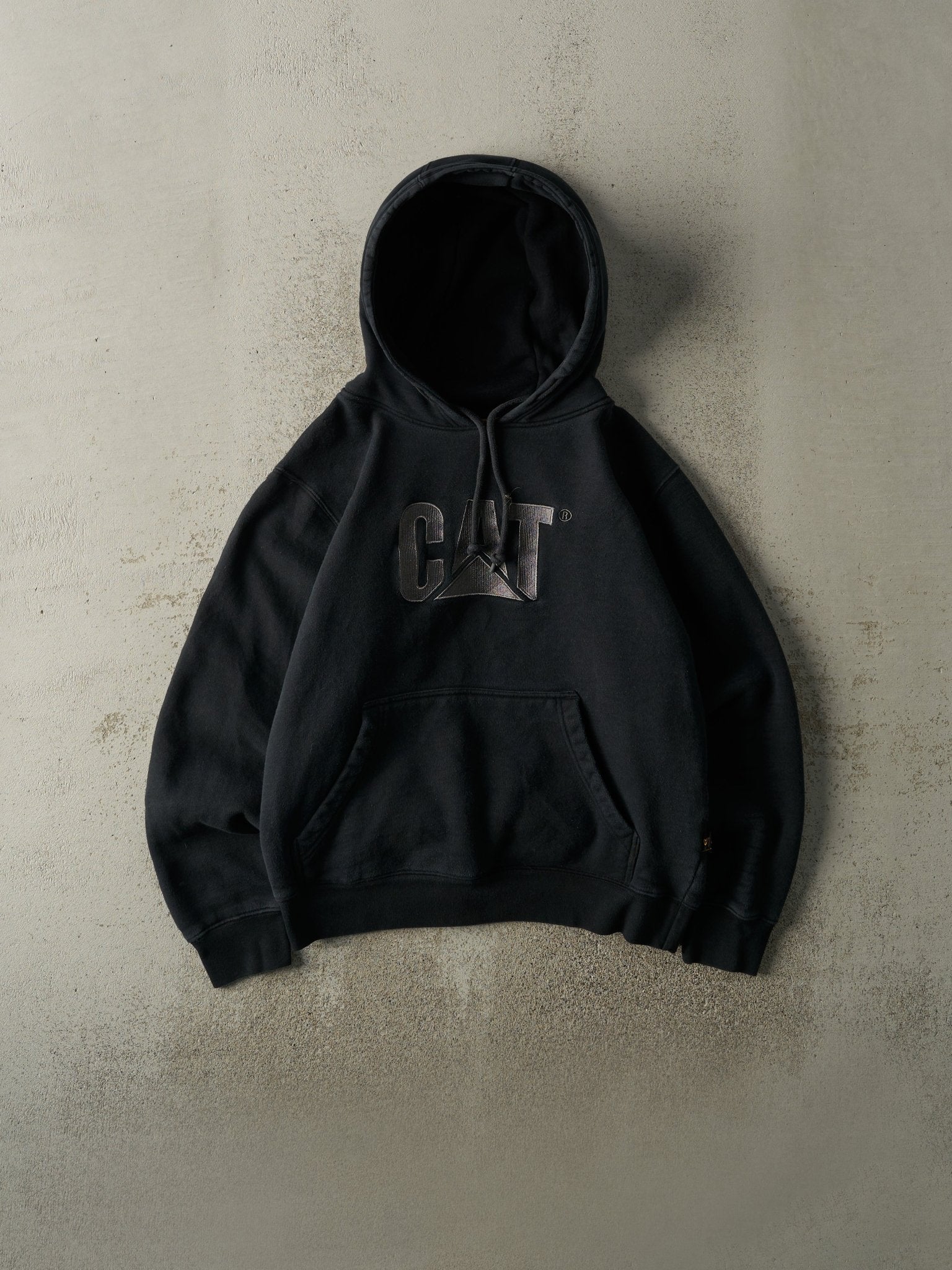 Vintage Y2K Black CAT Embroidered Hoodie (M/L)