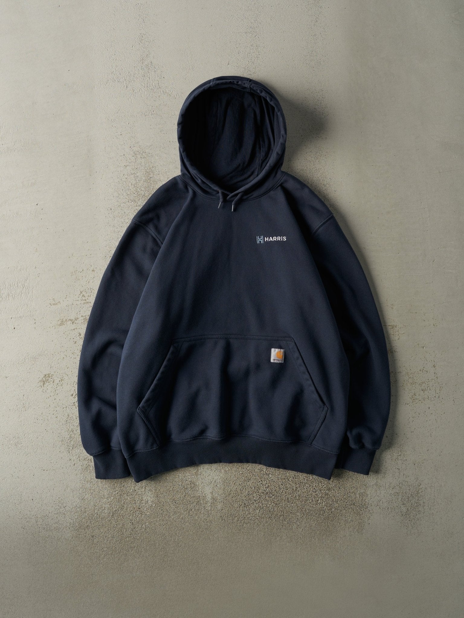Vintage Y2K Navy Blue Embroidered Carhartt Hoodie (L)