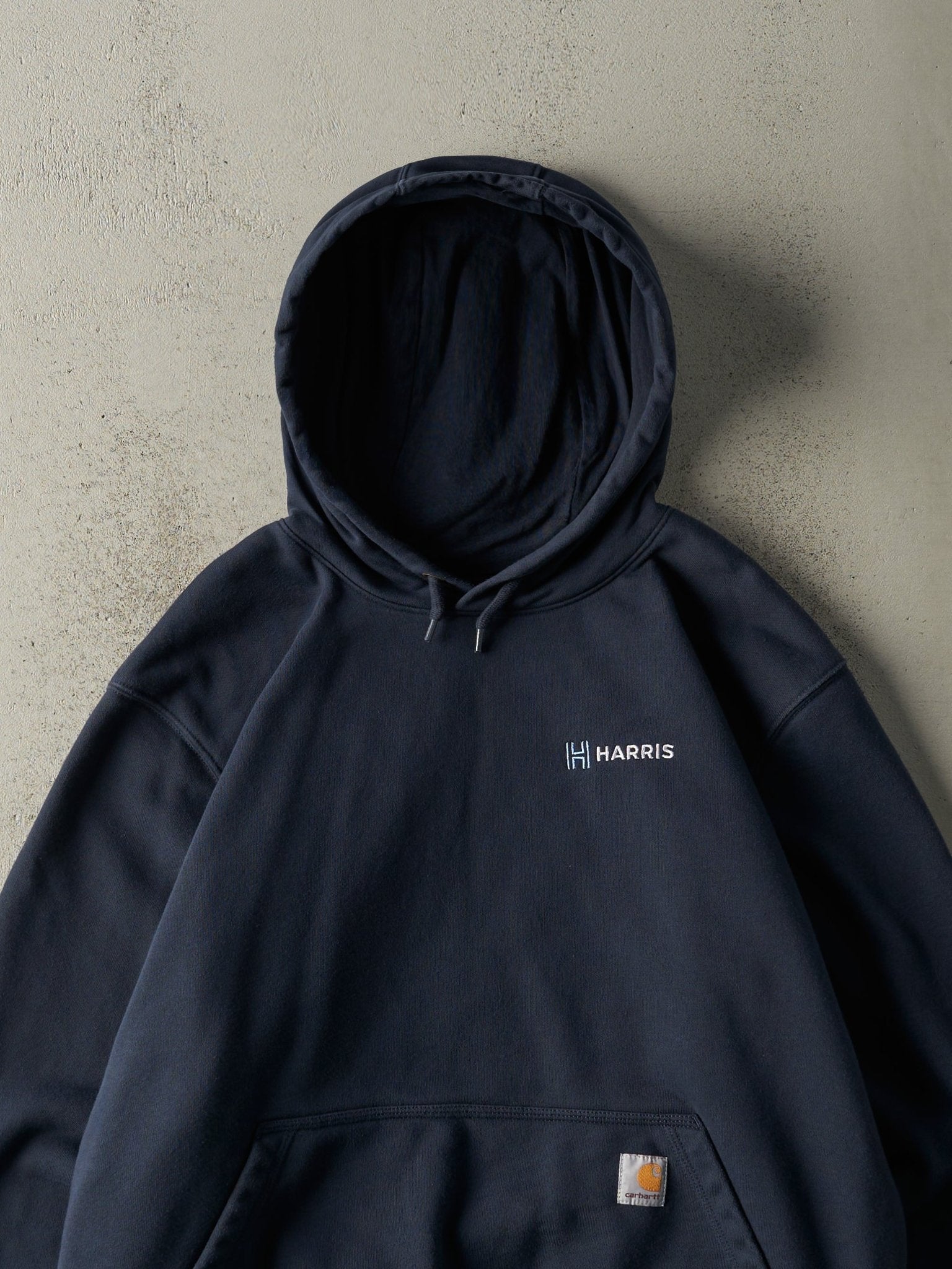 Vintage Y2K Navy Blue Embroidered Carhartt Hoodie (L)