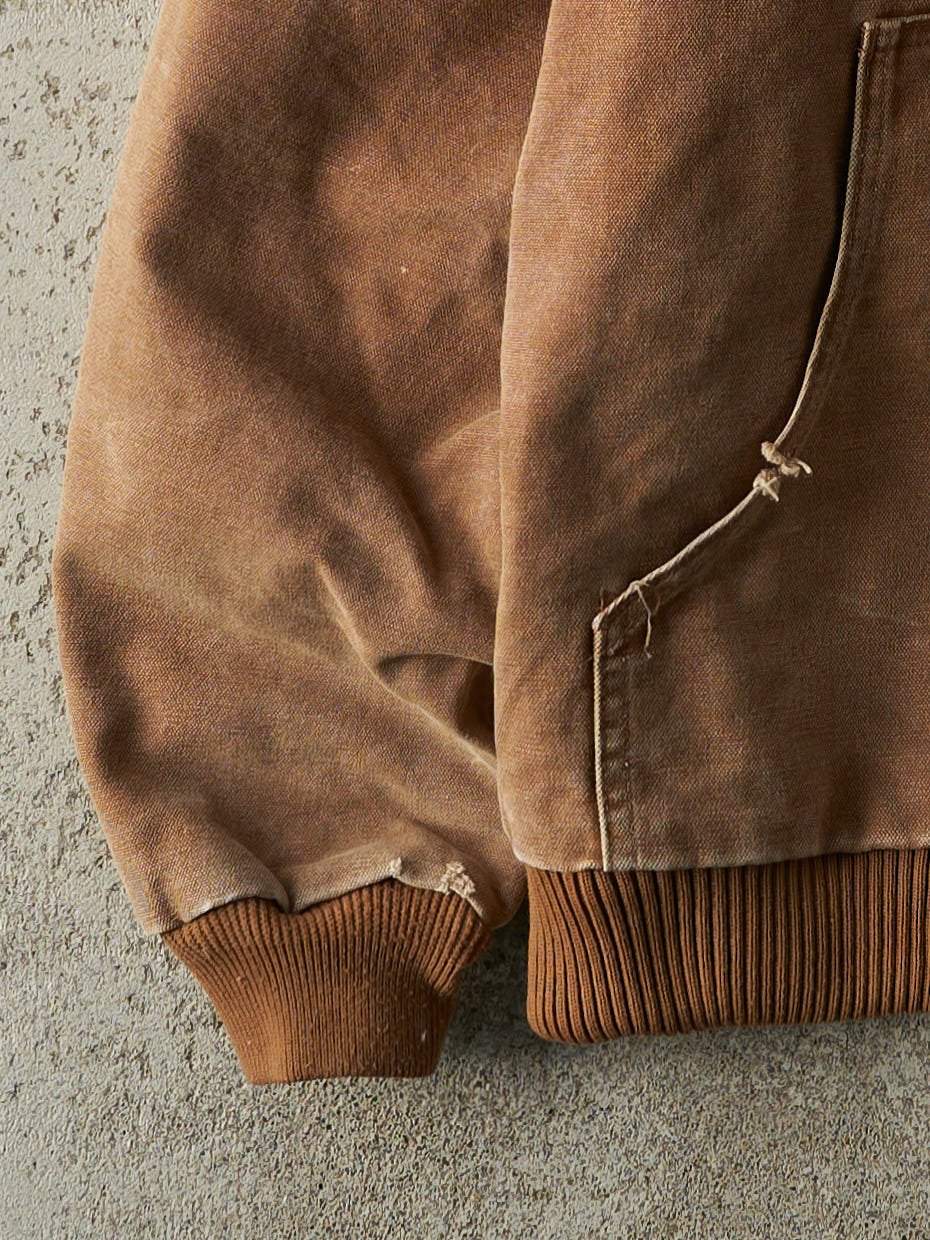 Vintage Y2K Camel Brown Carhartt L Pocket Hooded Fleece Lined Jacket (S)