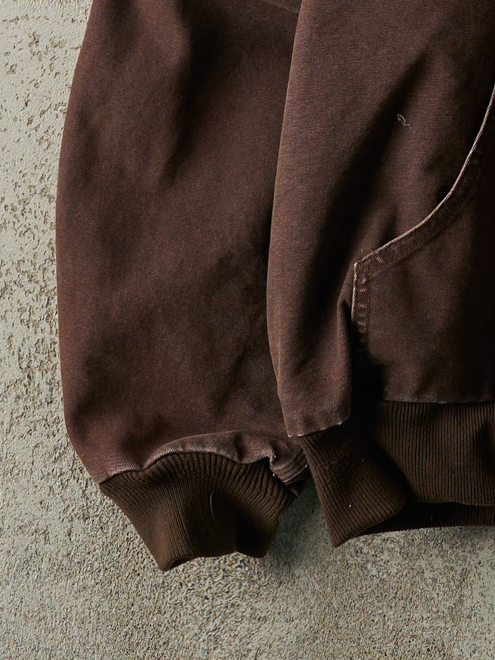 Vintage 90s Sun Faded Dark Brown Active Hooded Mesh Lined Carhartt Jacket (XL)