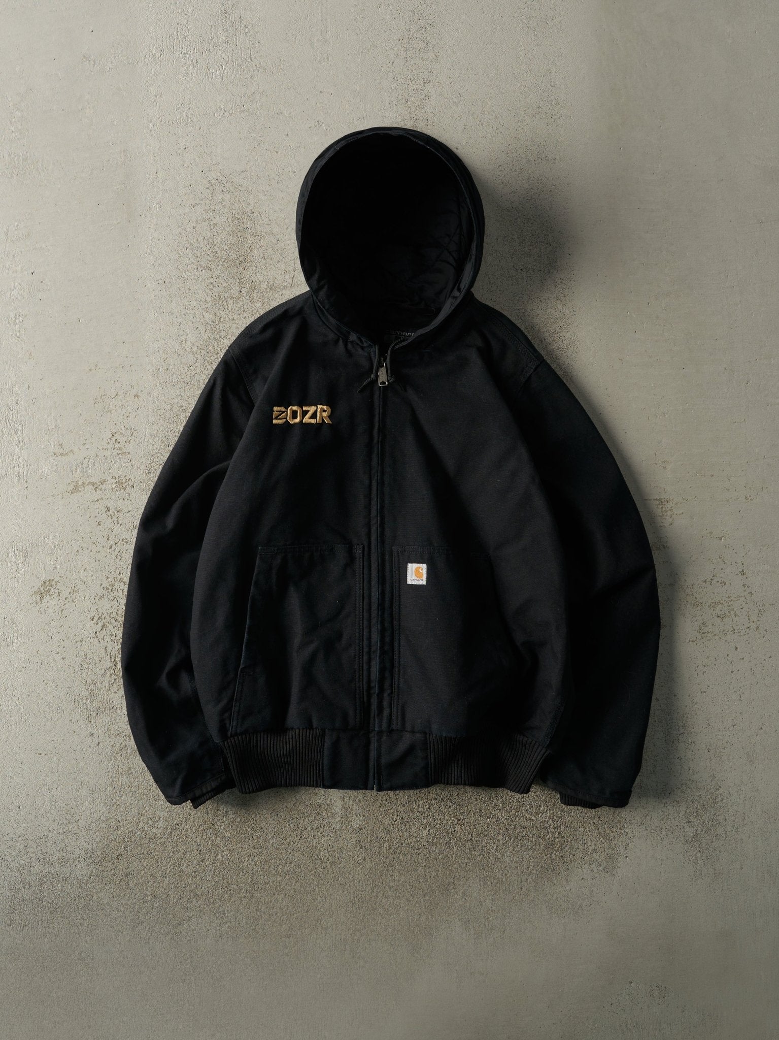 Vintage Y2K Black Quilt Lined Carhartt Active Hooded Jacket (S/M)