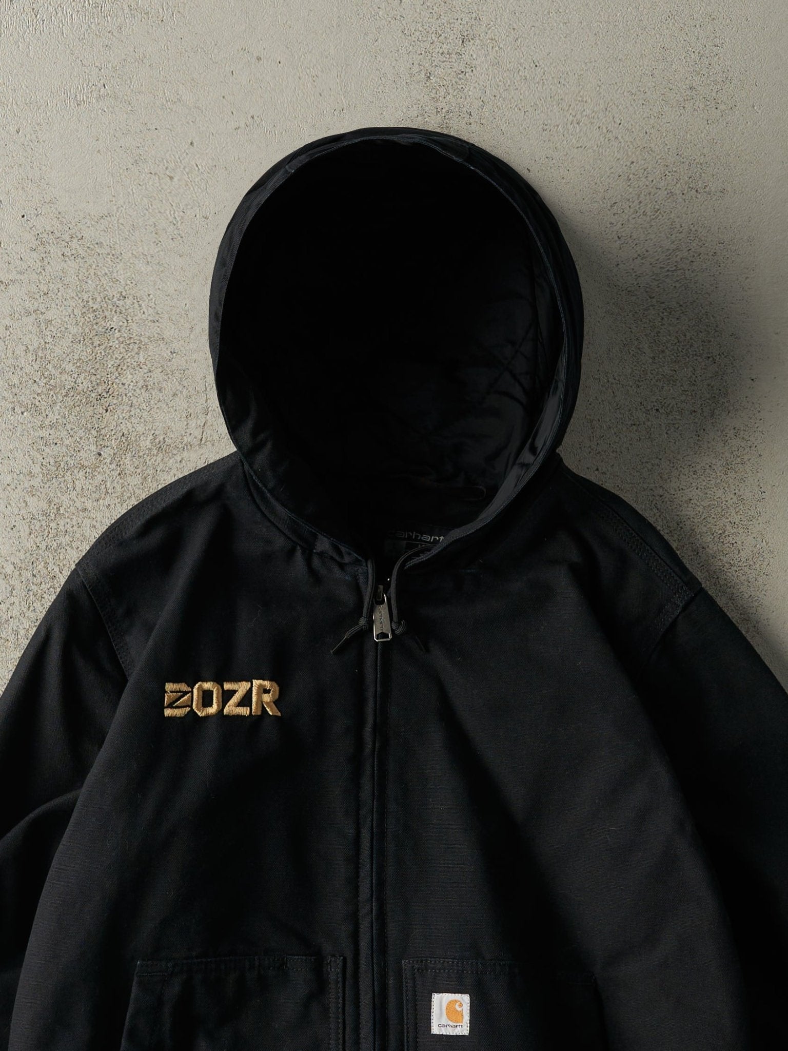Vintage Y2K Black Quilt Lined Carhartt Active Hooded Jacket (S/M)