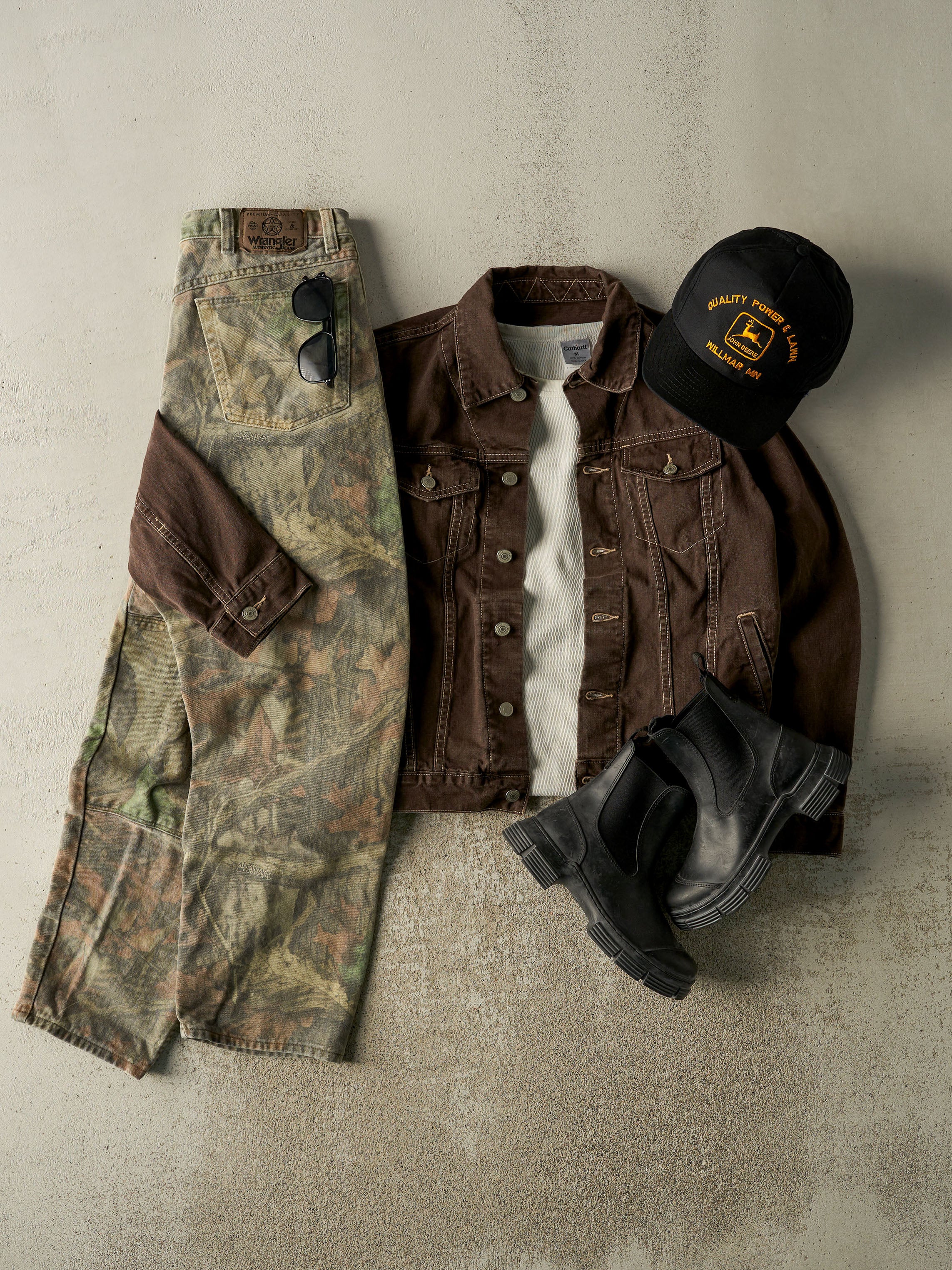 Vintage 90s Camo Wrangler x Advantage Camo Double Knee Pants (32x30)