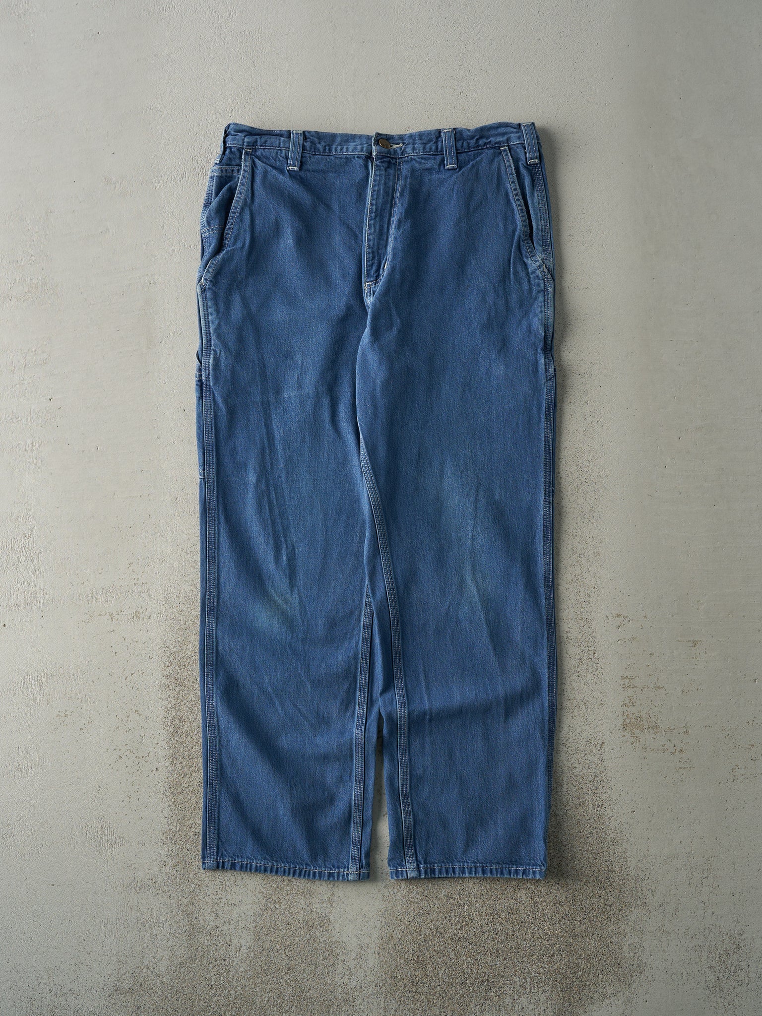 Vintage Y2K Light Wash Dungaree Fit Carhartt Denim Work Pants (34x29)