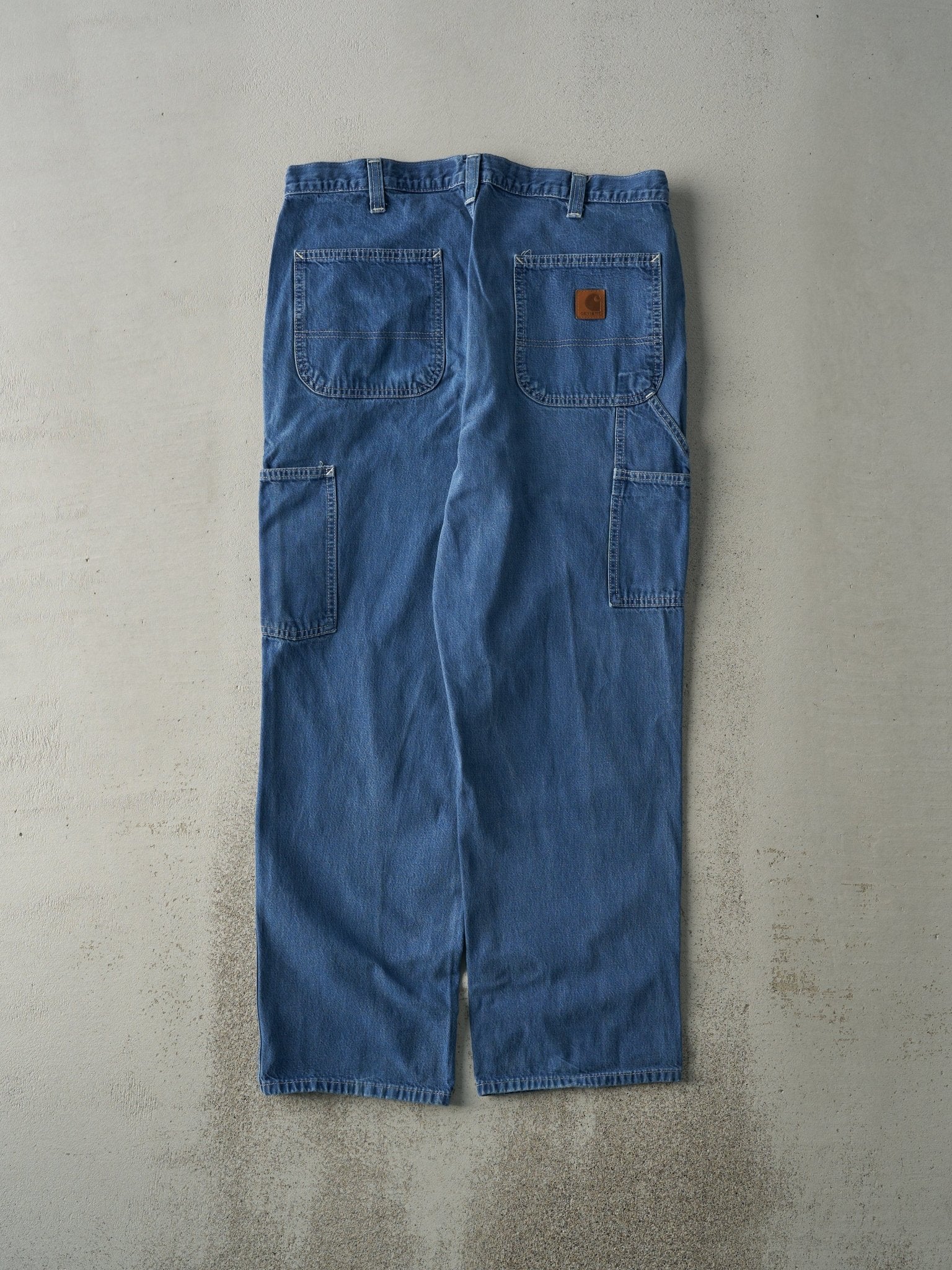 Vintage Y2K Light Wash Dungaree Fit Carhartt Denim Work Pants (34x29)