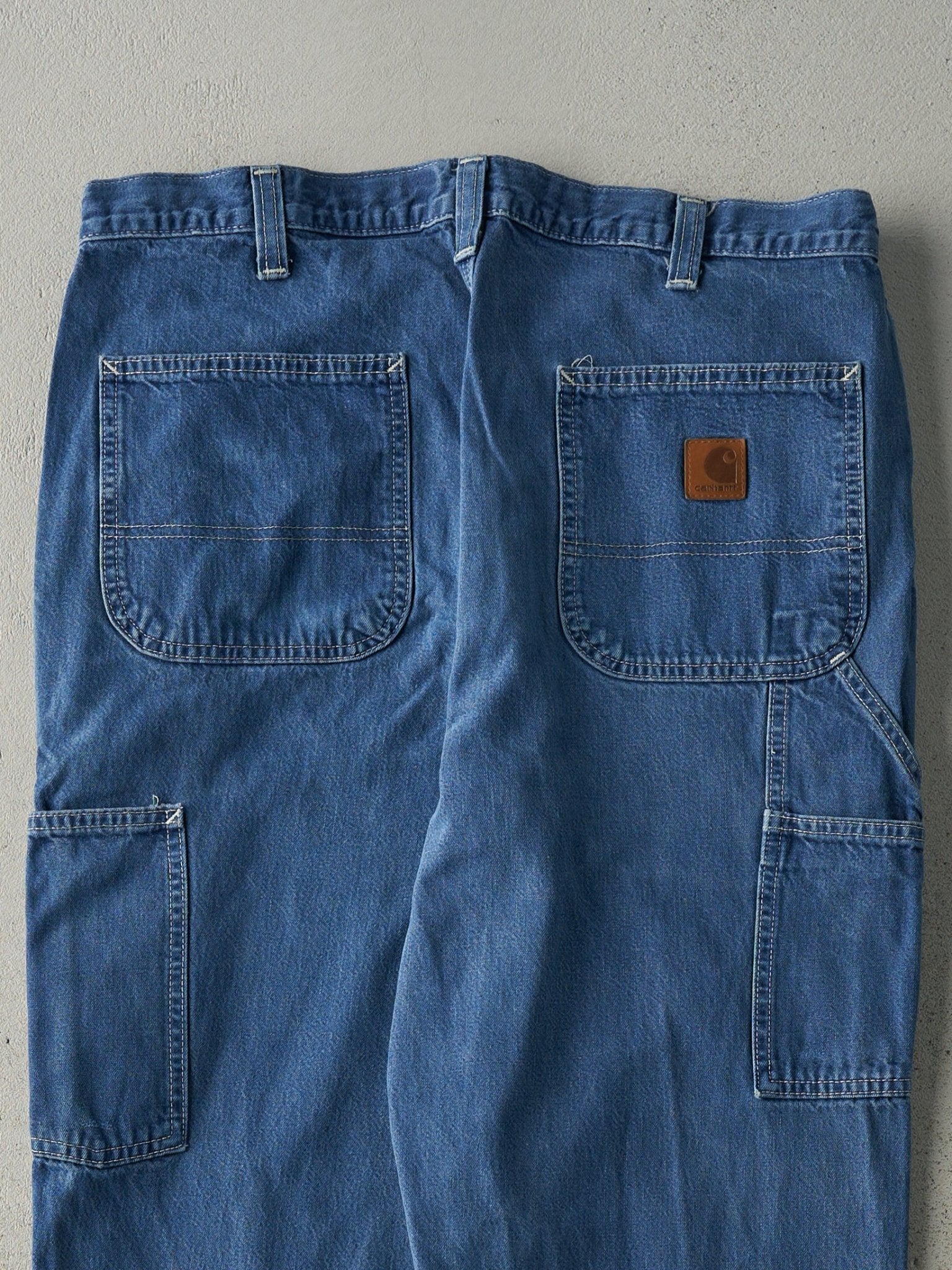 Vintage Y2K Light Wash Dungaree Fit Carhartt Denim Work Pants (34x29)