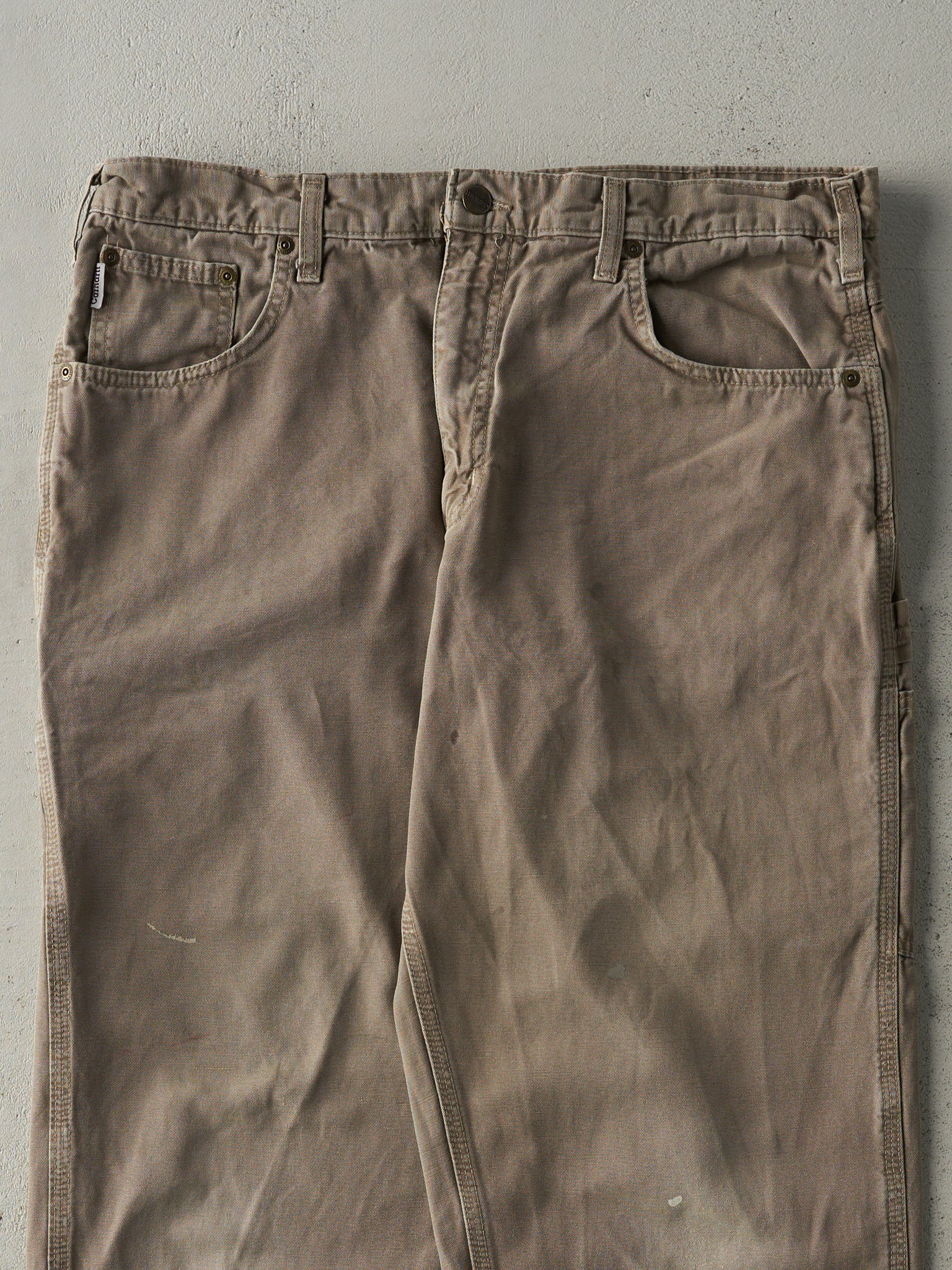 Vintage Y2K Beige Loose Fit Carhartt Light Weight Carpenter Pants (36x30)