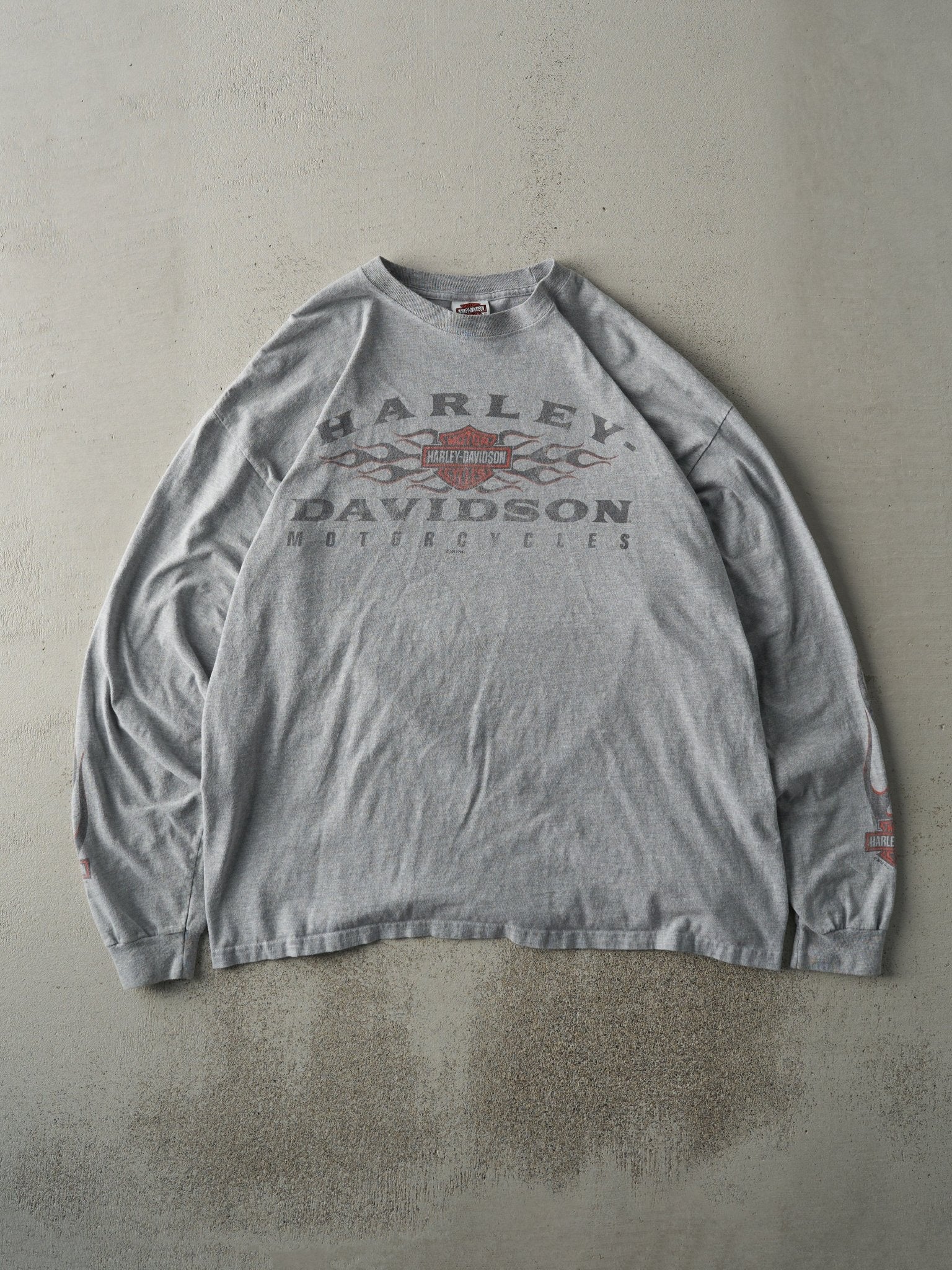 Vintage 12' Grey Alexandria-Raymond Minnesota Harley Davidson Long Sleeve (L)