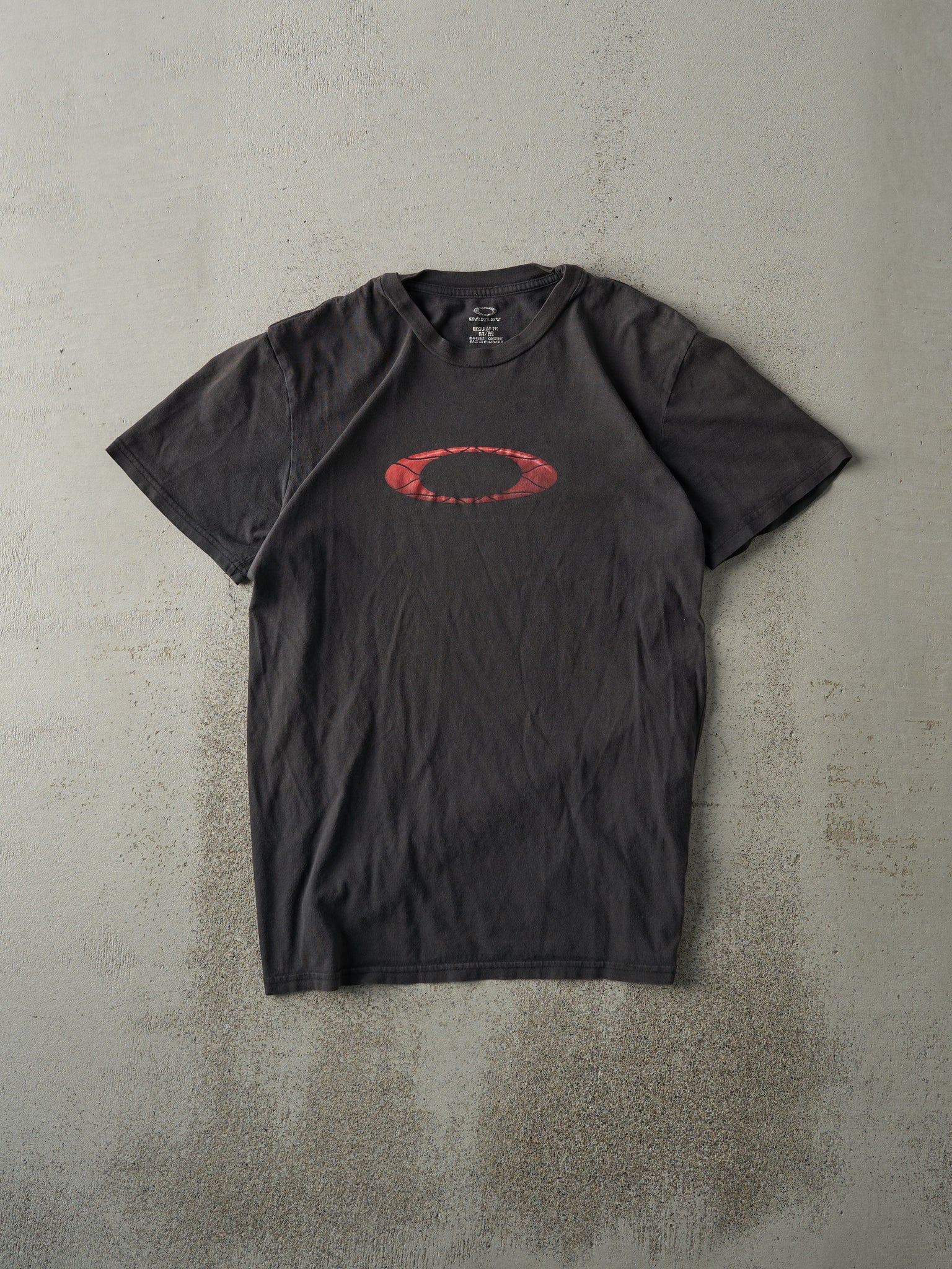 Vintage Y2K Faded Black Oakley Tee (S/M)