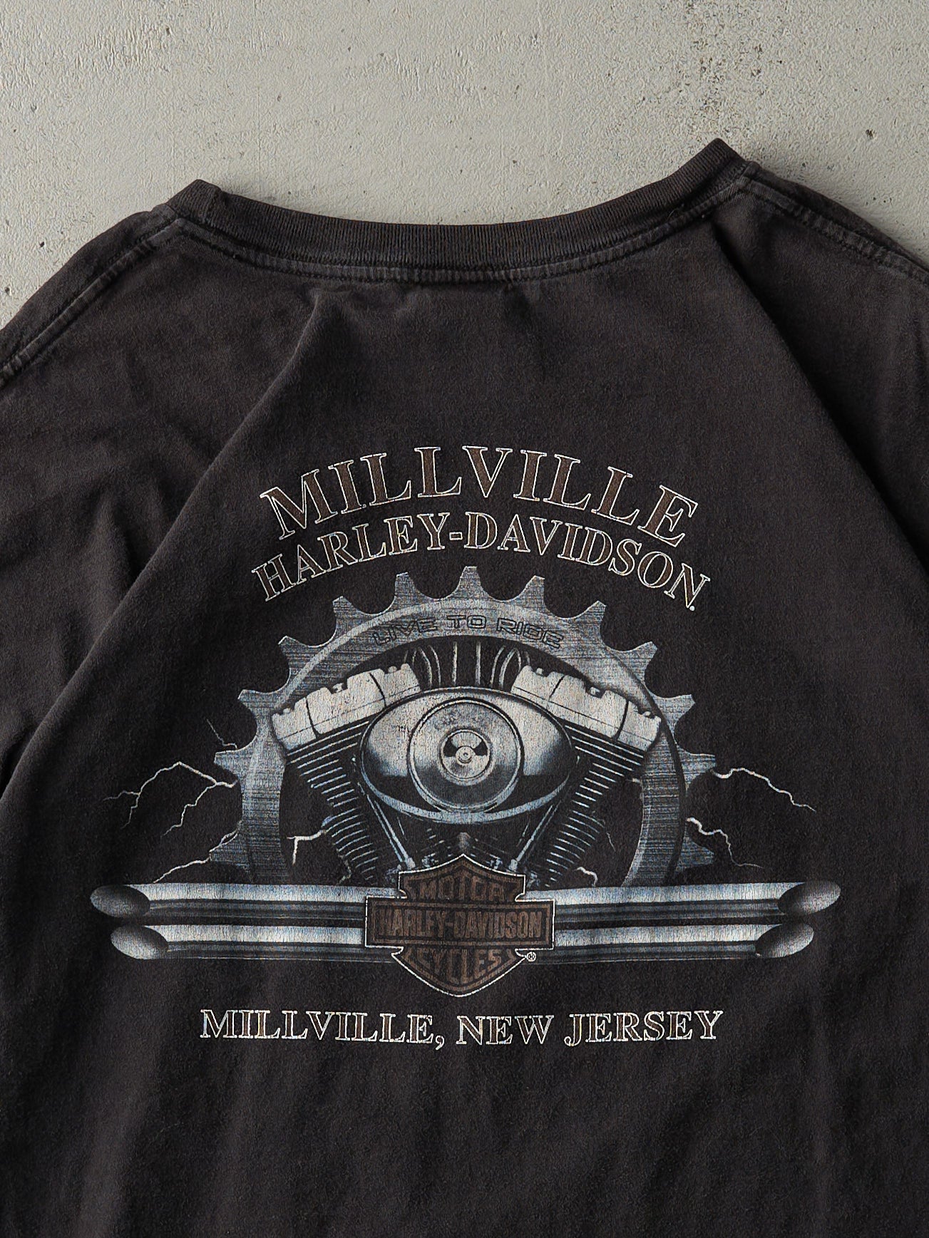 Vintage 07' Black Millville New Jersey Harley Davidson Tee (L)