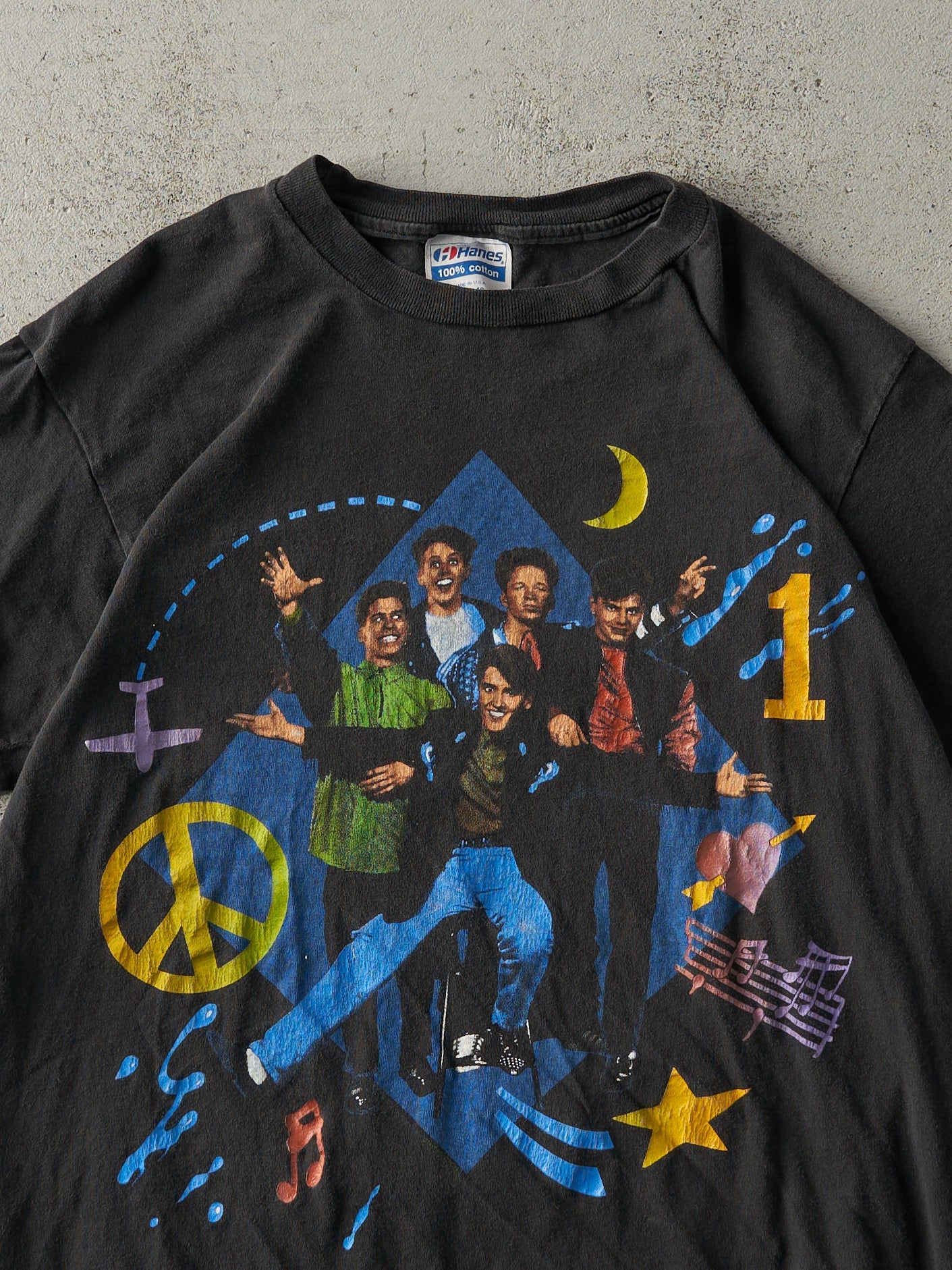 Vintage 90' Black New Kids On The Block Band Tee (S)