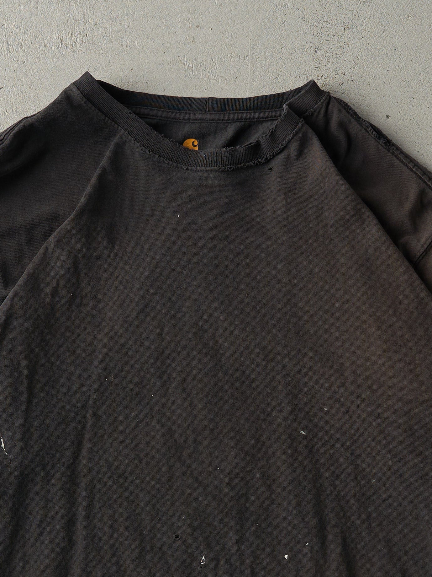 Vintage Y2K Faded Black Blank Carhartt Long Sleeve (XL)