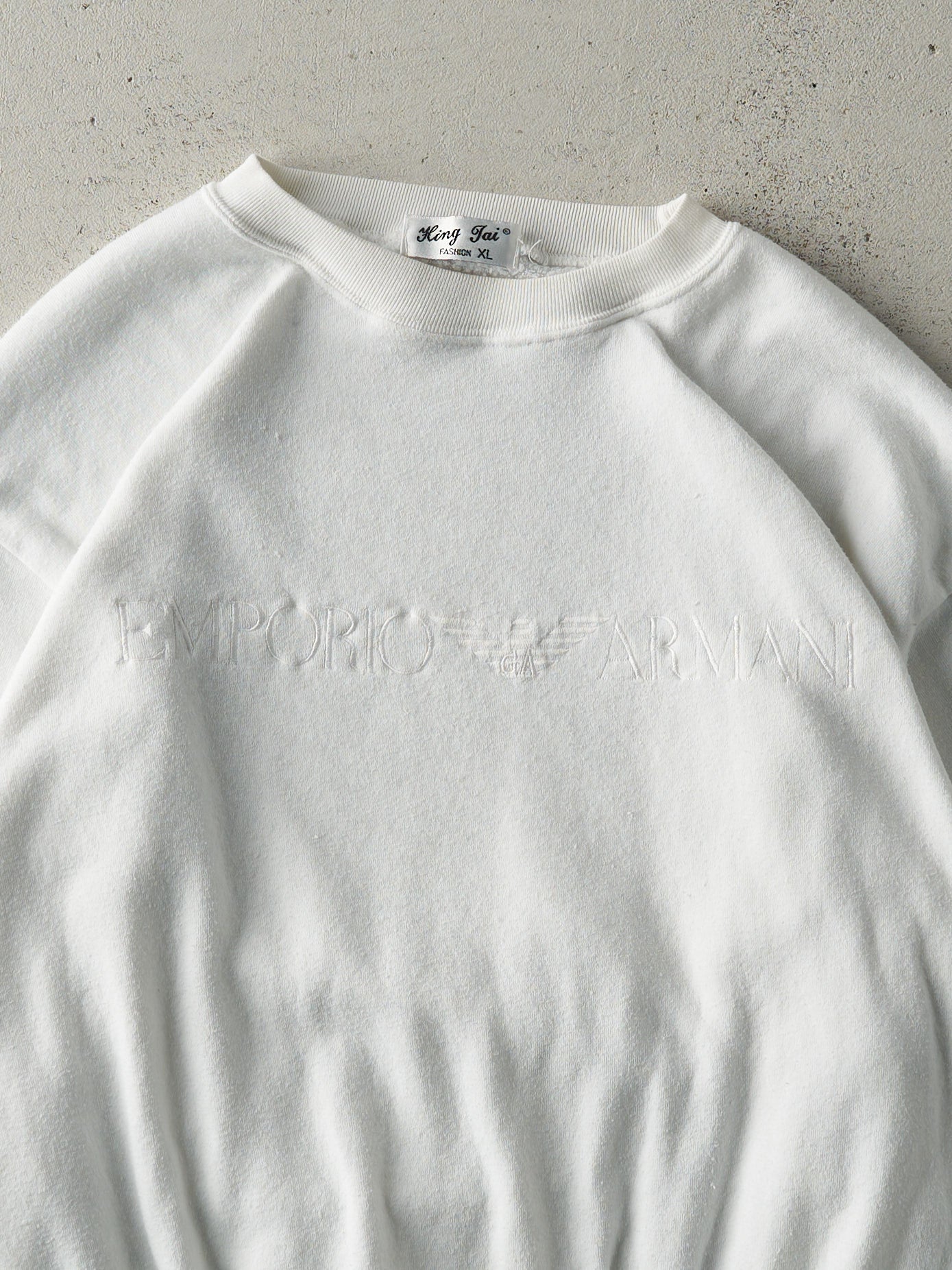 Vintage Y2K White Emporio Armani Bootleg Crewneck (M)