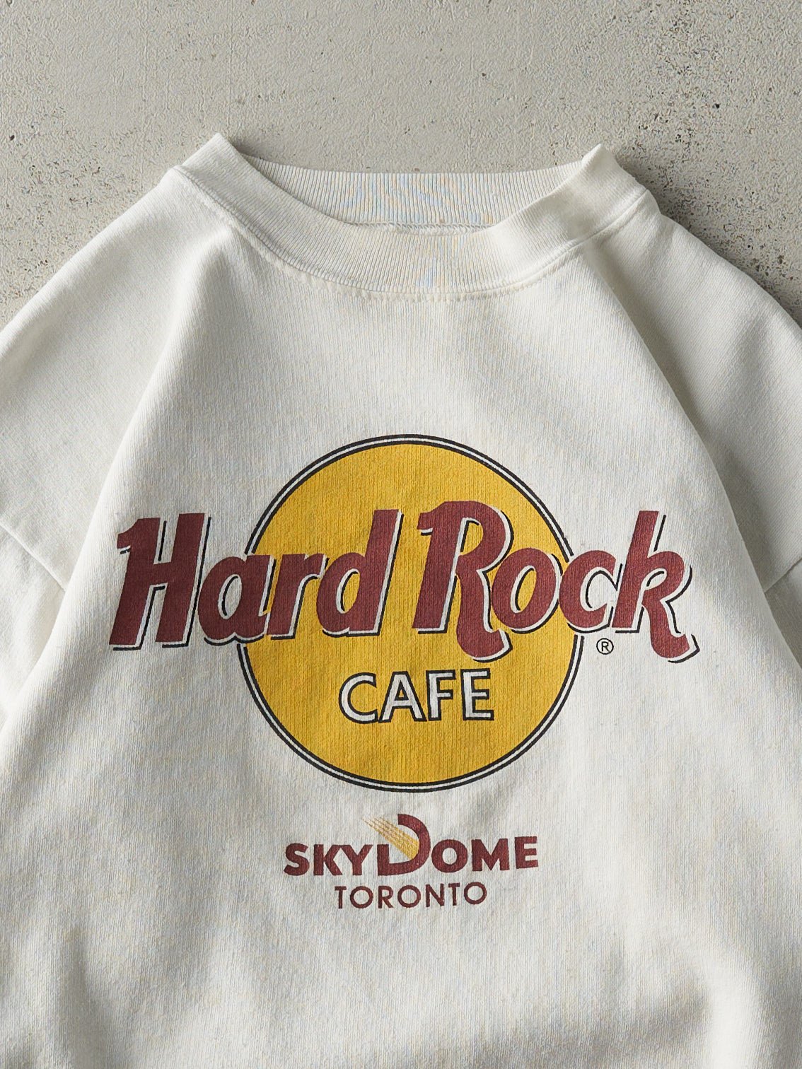 Vintage 90s White Hard Rock Cafe Sky Dome Toronto Crewneck (S)