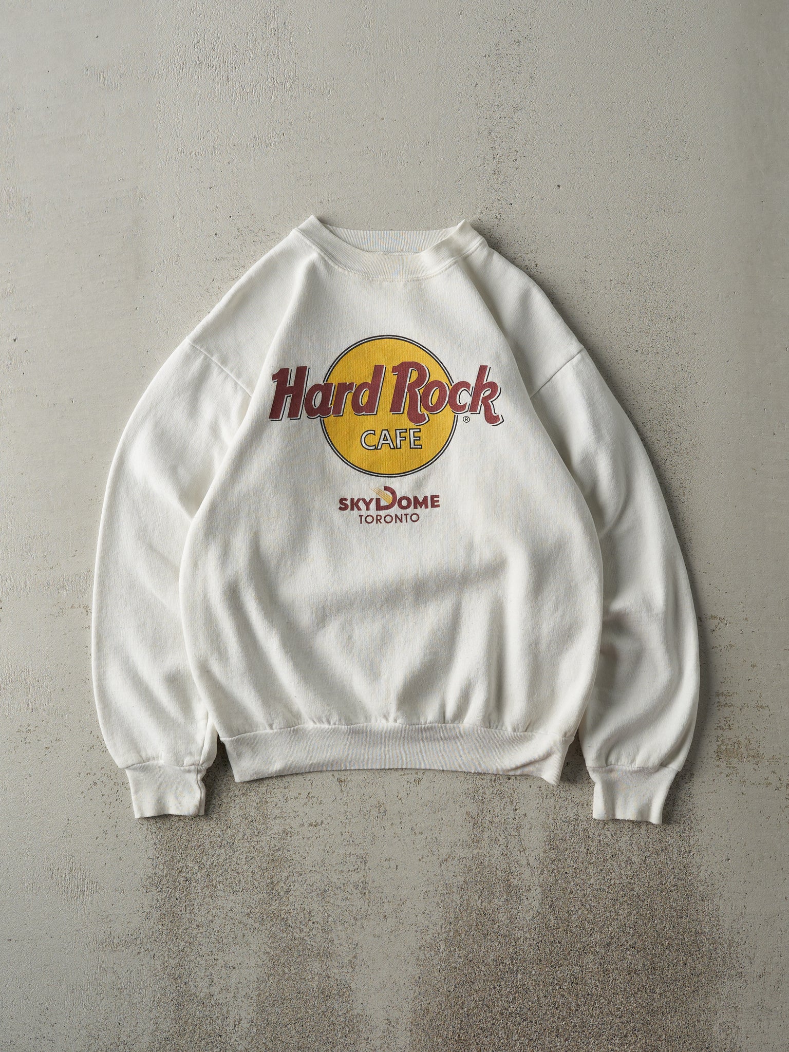 Vintage 90s White Hard Rock Cafe Sky Dome Toronto Crewneck (S)