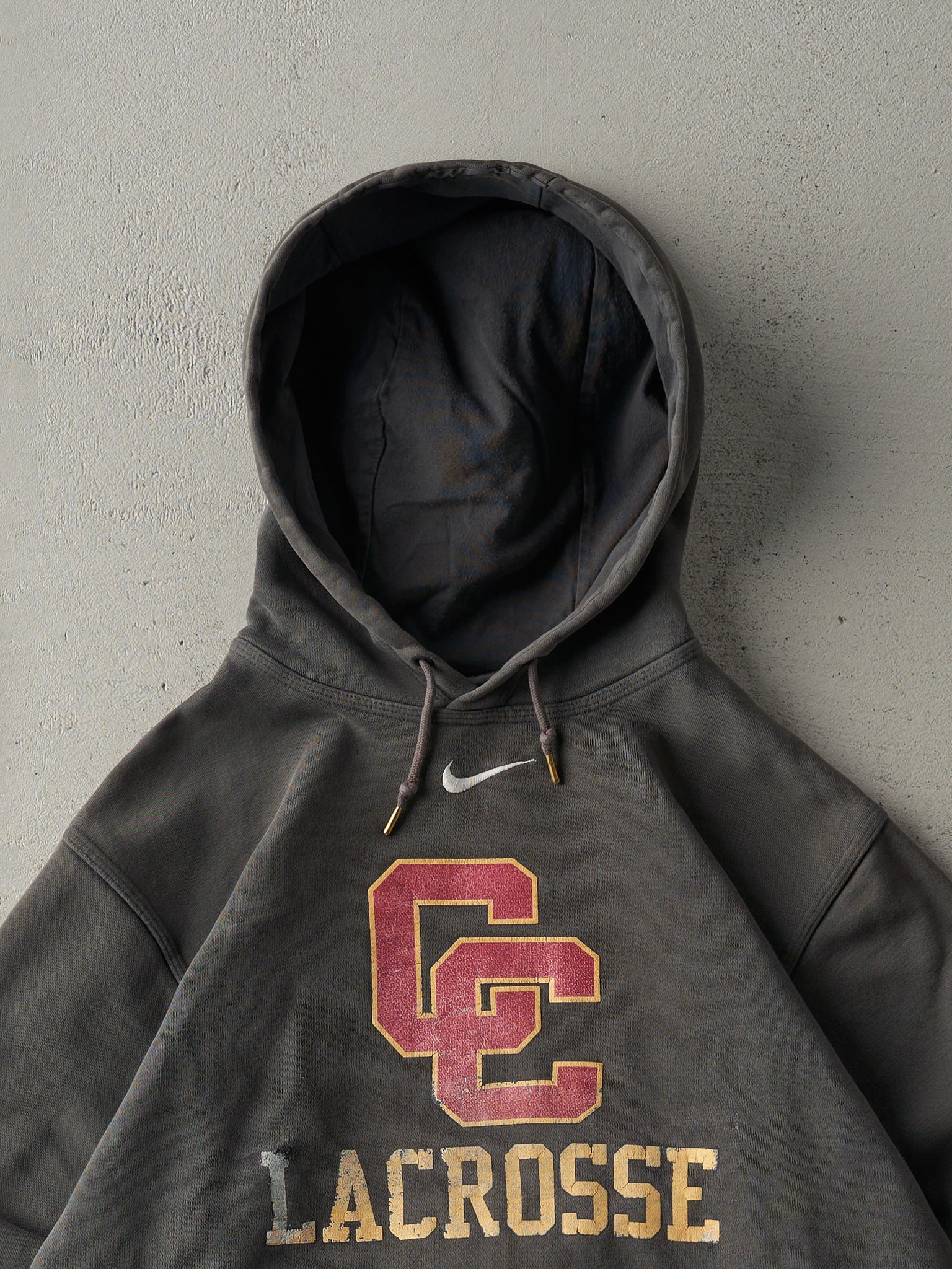 Vintage Y2K Charcoal Grey CC Lacrosse Nike Hoodie (M)