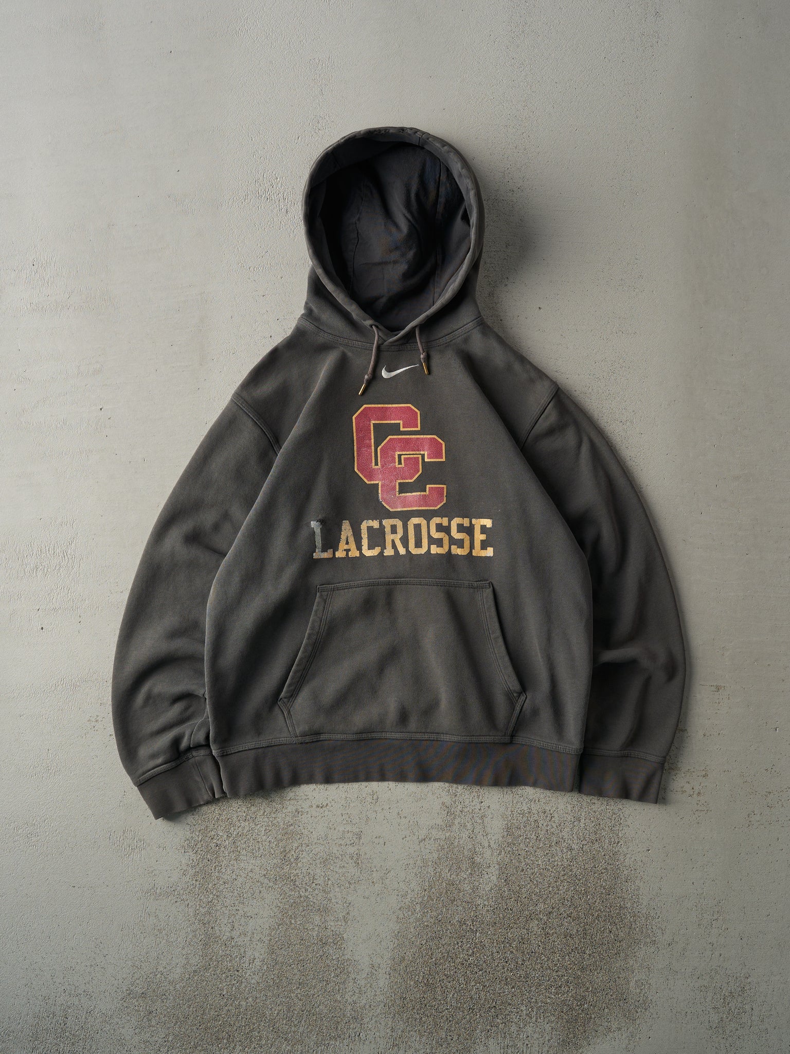 Vintage Y2K Charcoal Grey CC Lacrosse Nike Hoodie (M)