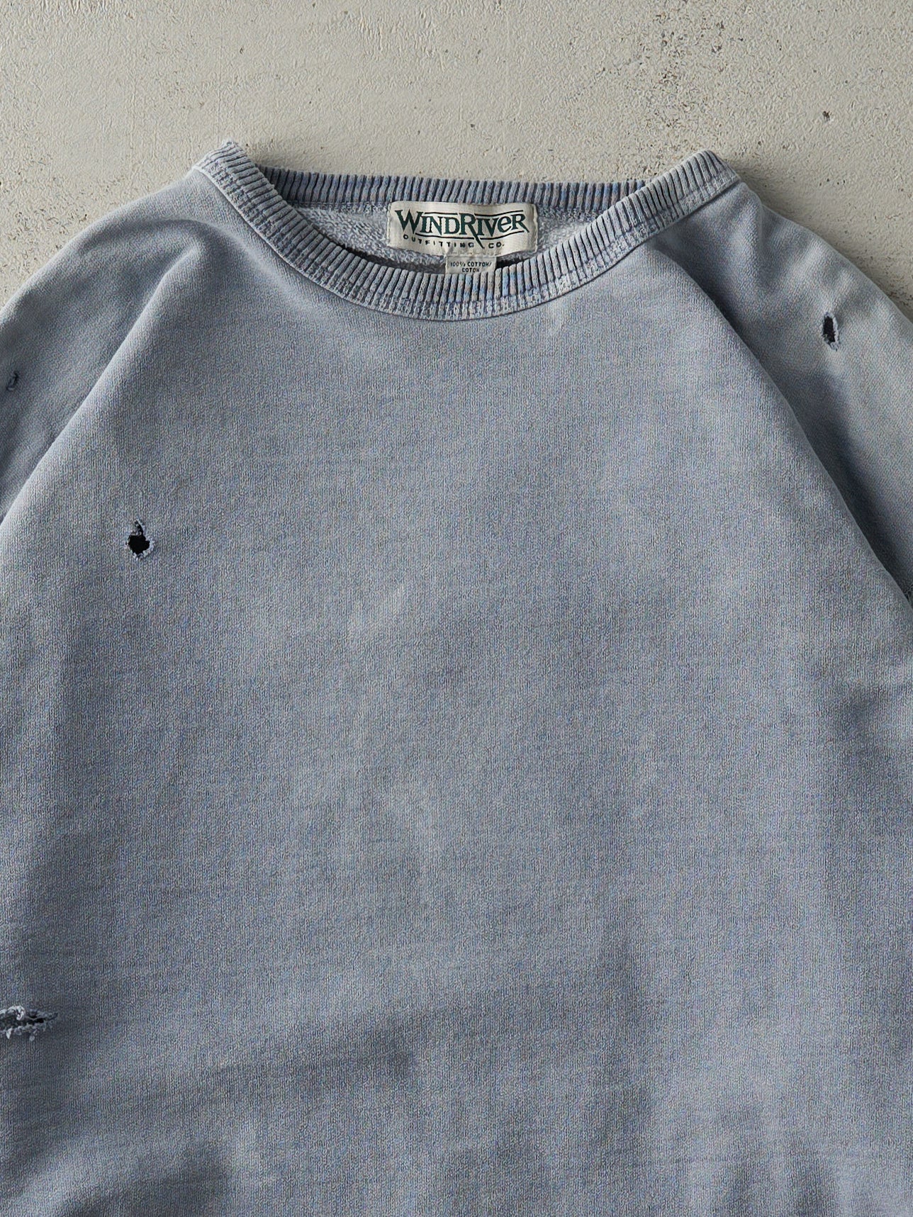 Vintage 90s Washed Blue Wind River Blank Crewneck (L)