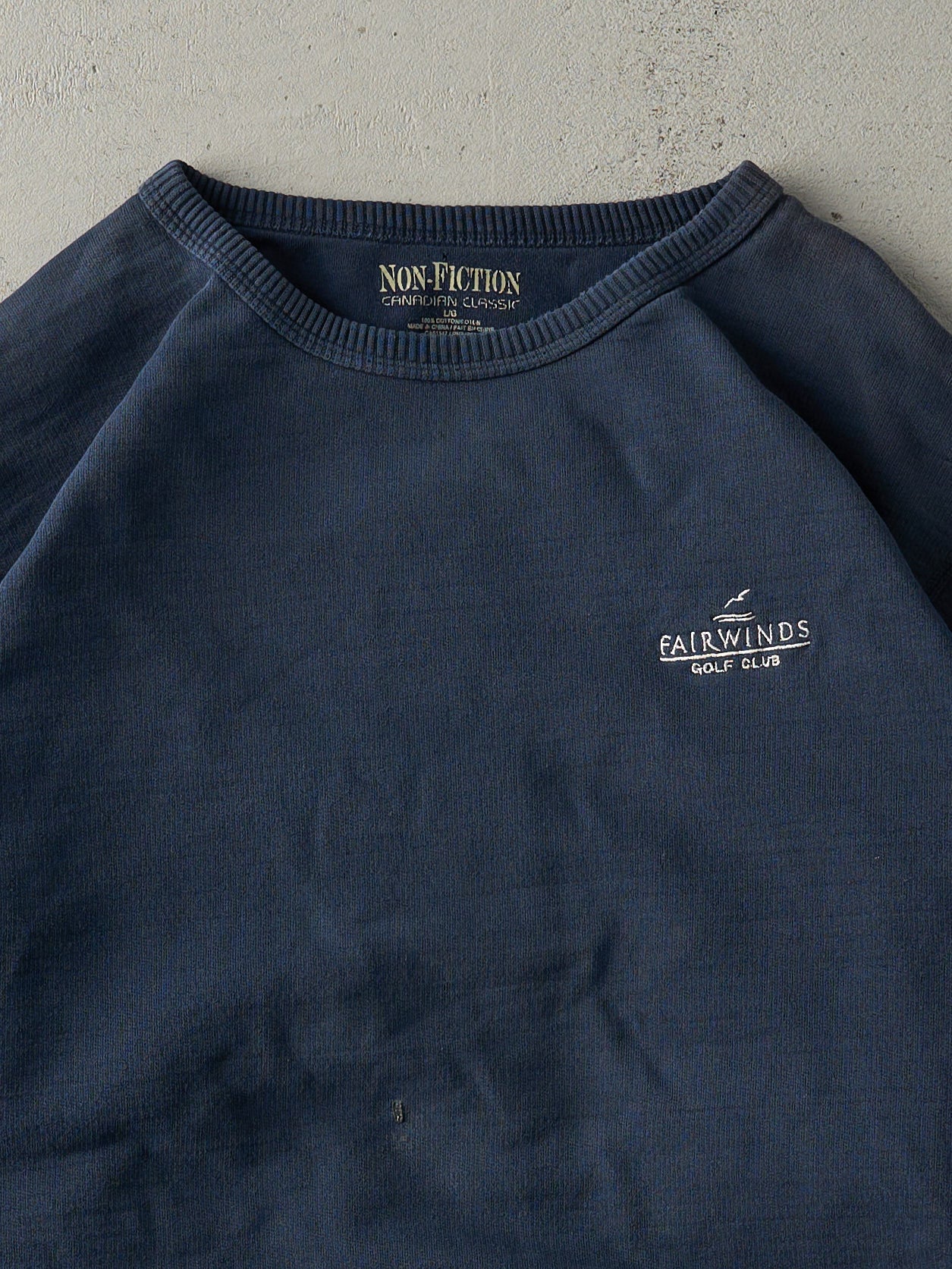 Vintage Y2K Navy Blue Embroidered Fairwinds Golf Club Boxy Crewneck (L)