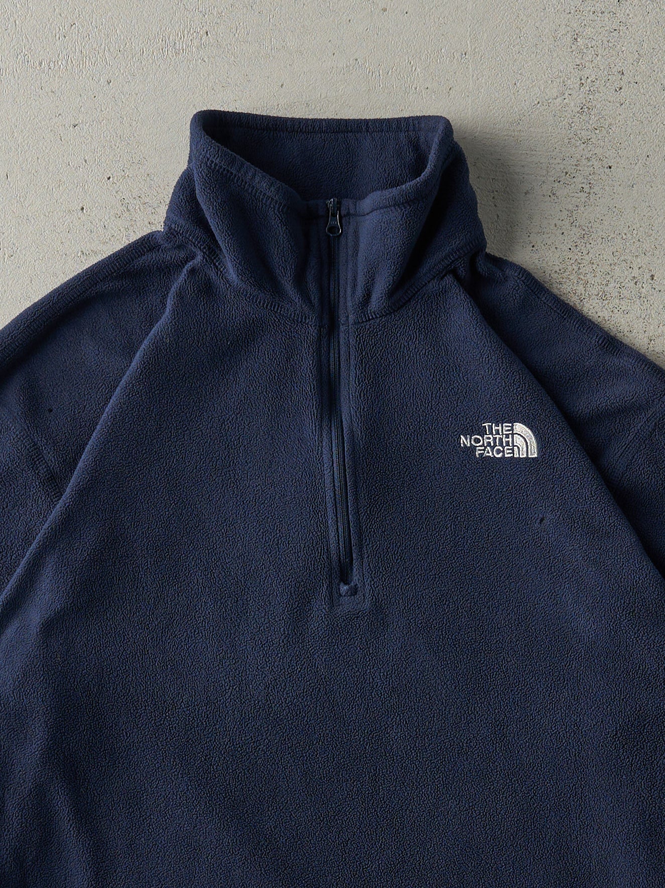 Vintage Y2K Navy Blue The North Face Fleece Quarter Zip Sweater (L)