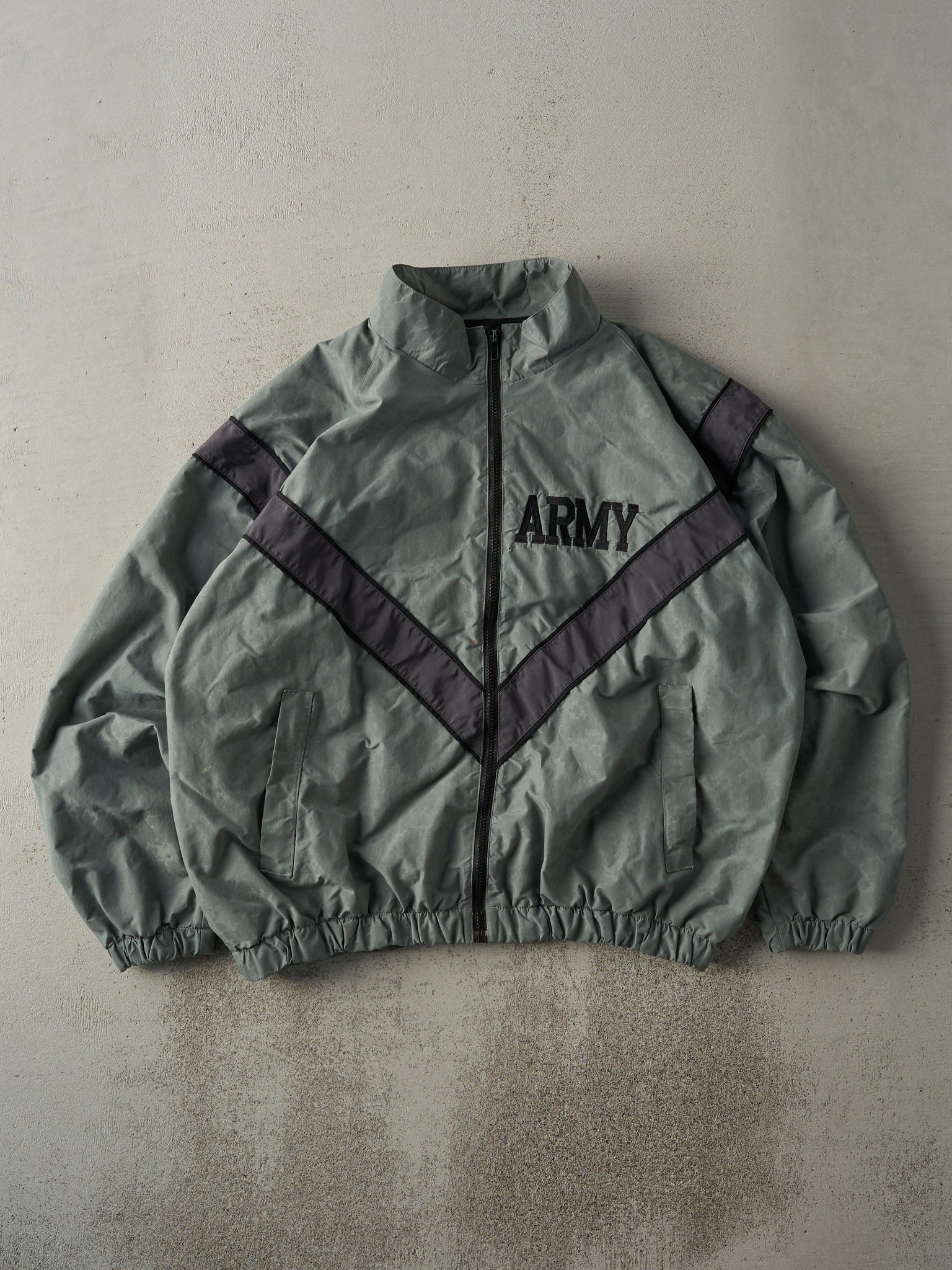 Vintage 90s Grey Army Reflective Camo Windbreaker Jacket (L)