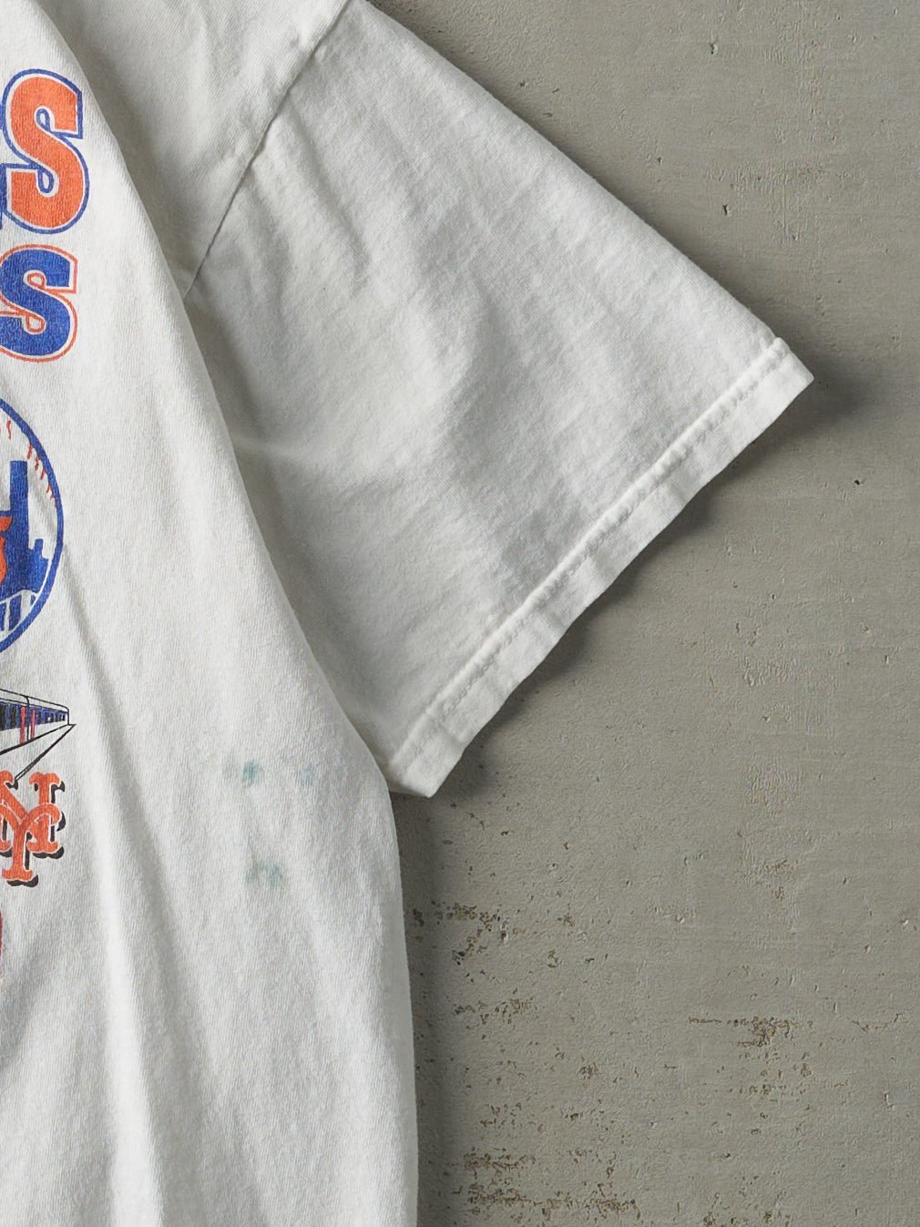 Vintage 00' White World Series Subway Series Yankees & Mets Tee (M)