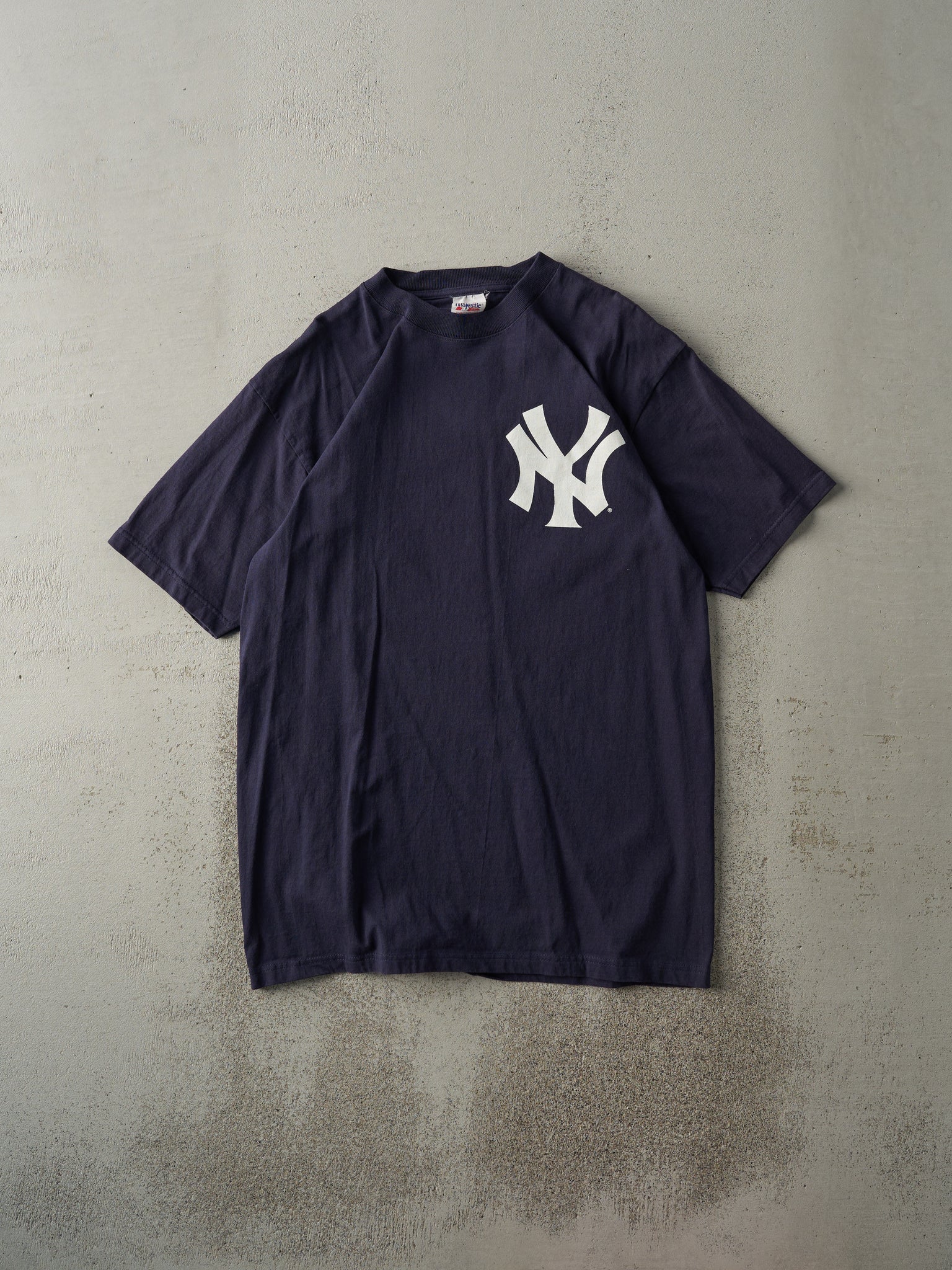 Vintage Y2K Navy Blue New York Yankees Fan Tee (S/M)