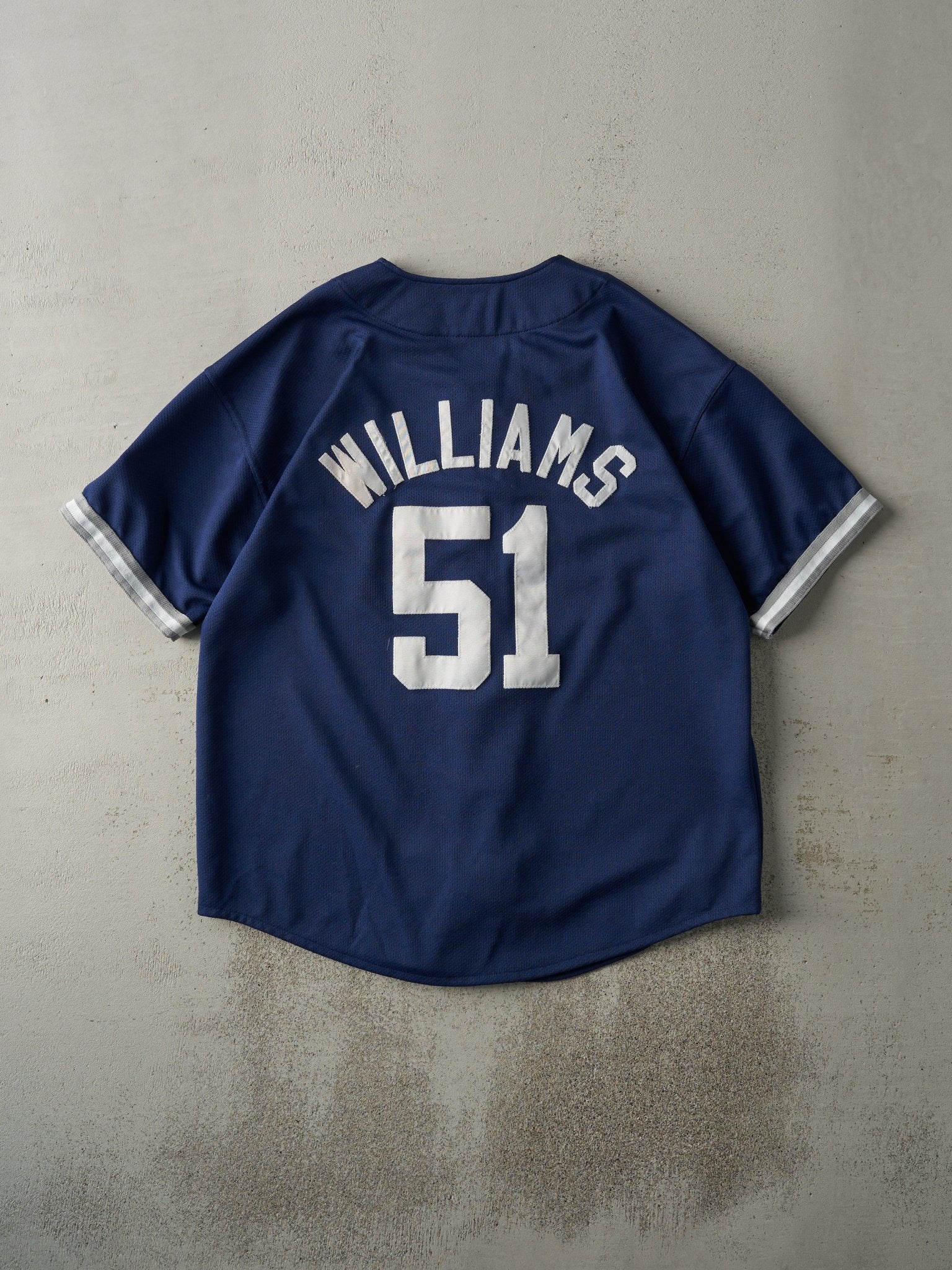 Vintage 90s Navy Blue New York Yankees Bernie Williams Jersey (L)