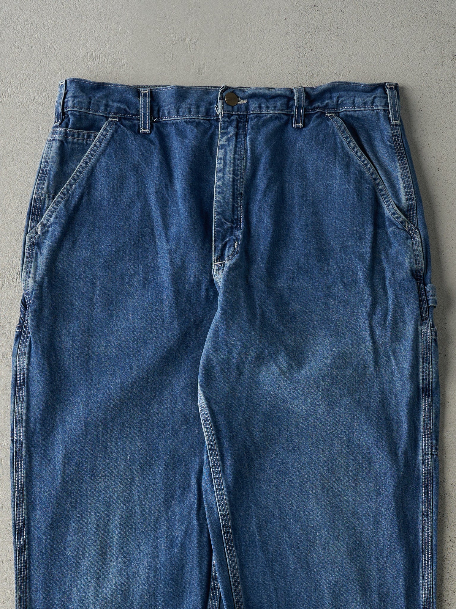 Vintage Y2K Mid Wash Dungaree Fit Carhartt Carpenter Jeans (34x31.5)