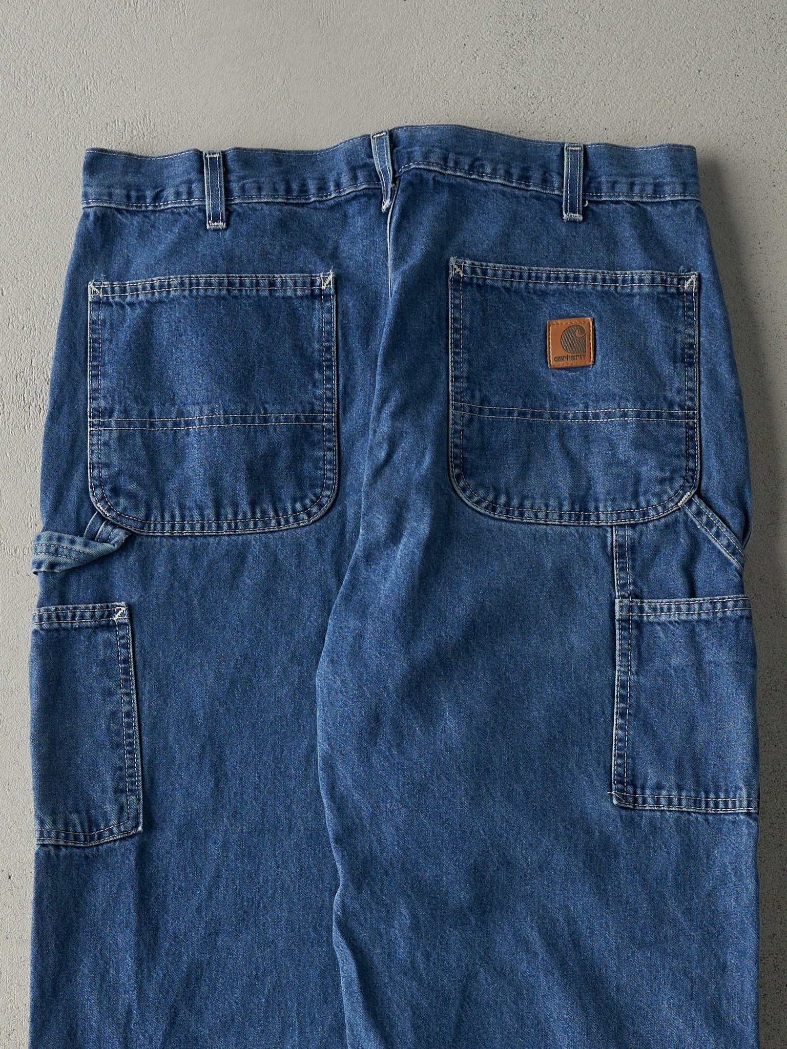 Vintage Y2K Mid Wash Dungaree Fit Carhartt Carpenter Jeans (34x31.5)