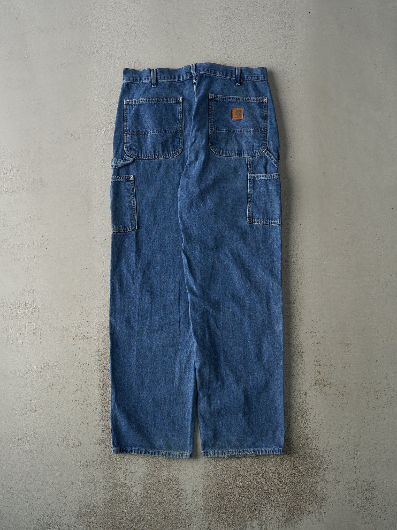 Vintage Y2K Mid Wash Dungaree Fit Carhartt Carpenter Jeans (34x31.5)