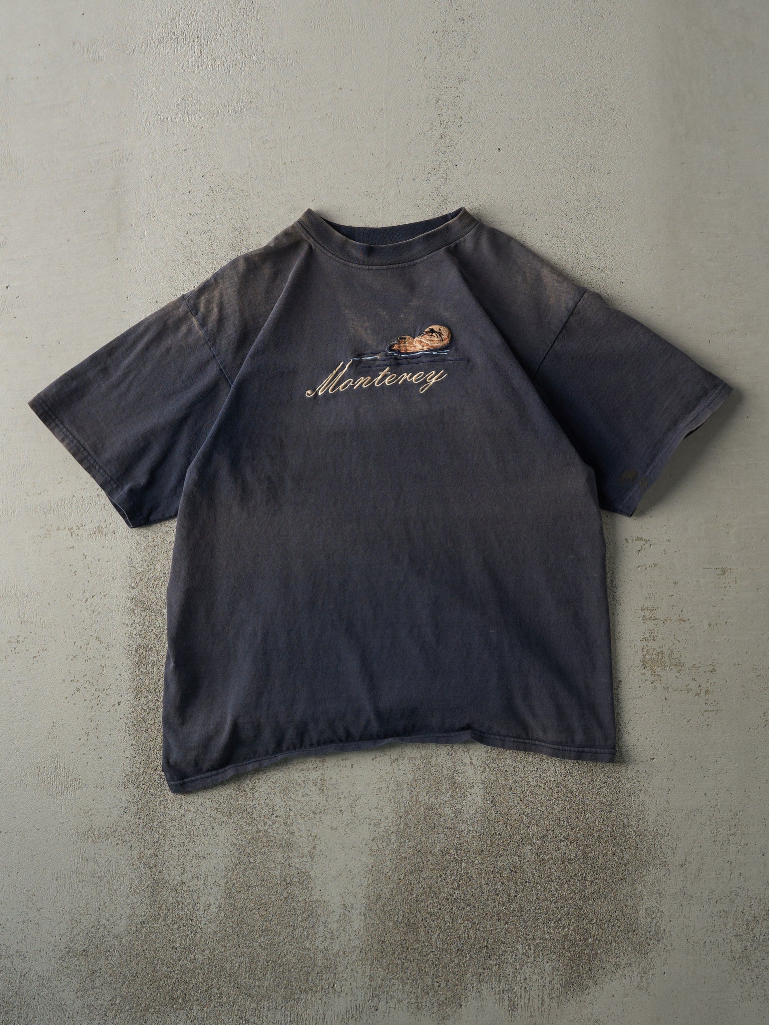 Vintage 90s Navy Blue Sun Faded Monterey Tee (M)