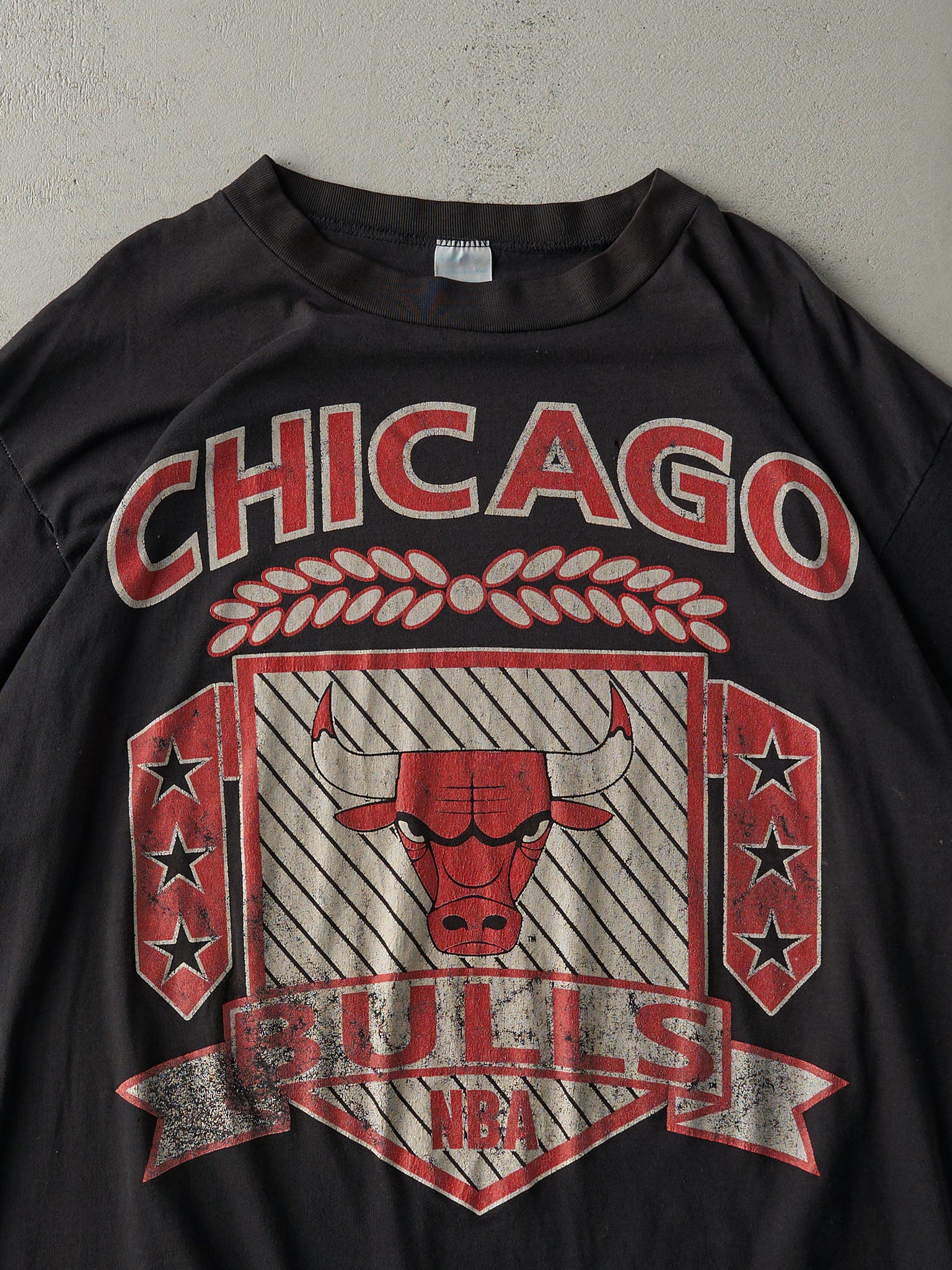 Vintage 90s Black Chicago Bulls Single Stitch Tee (XXXL)