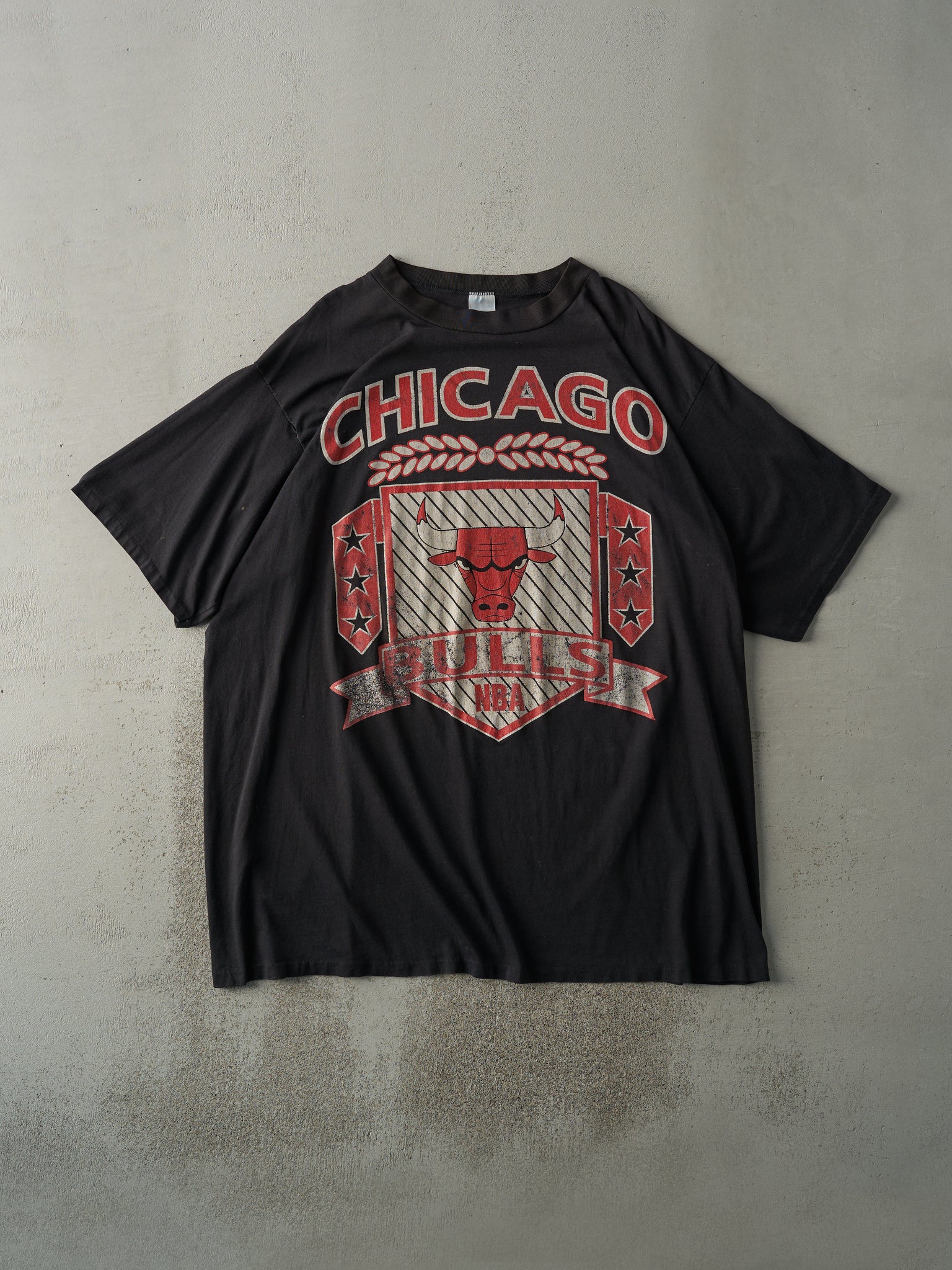 Vintage 90s Black Chicago Bulls Single Stitch Tee (XXXL)