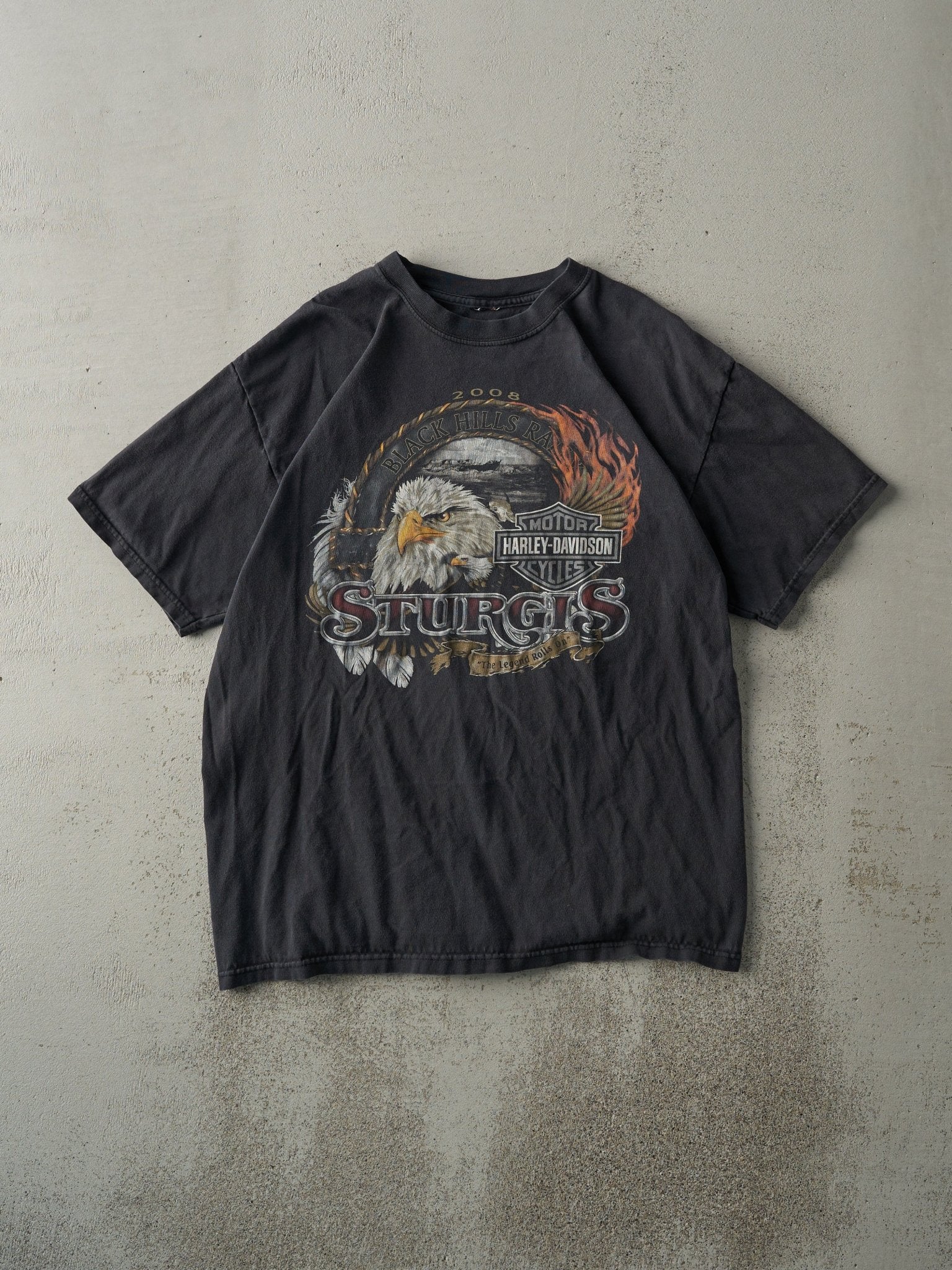 Vintage 08' Black Sturgis Black Hills Rally Harley Davidson Tee (M)