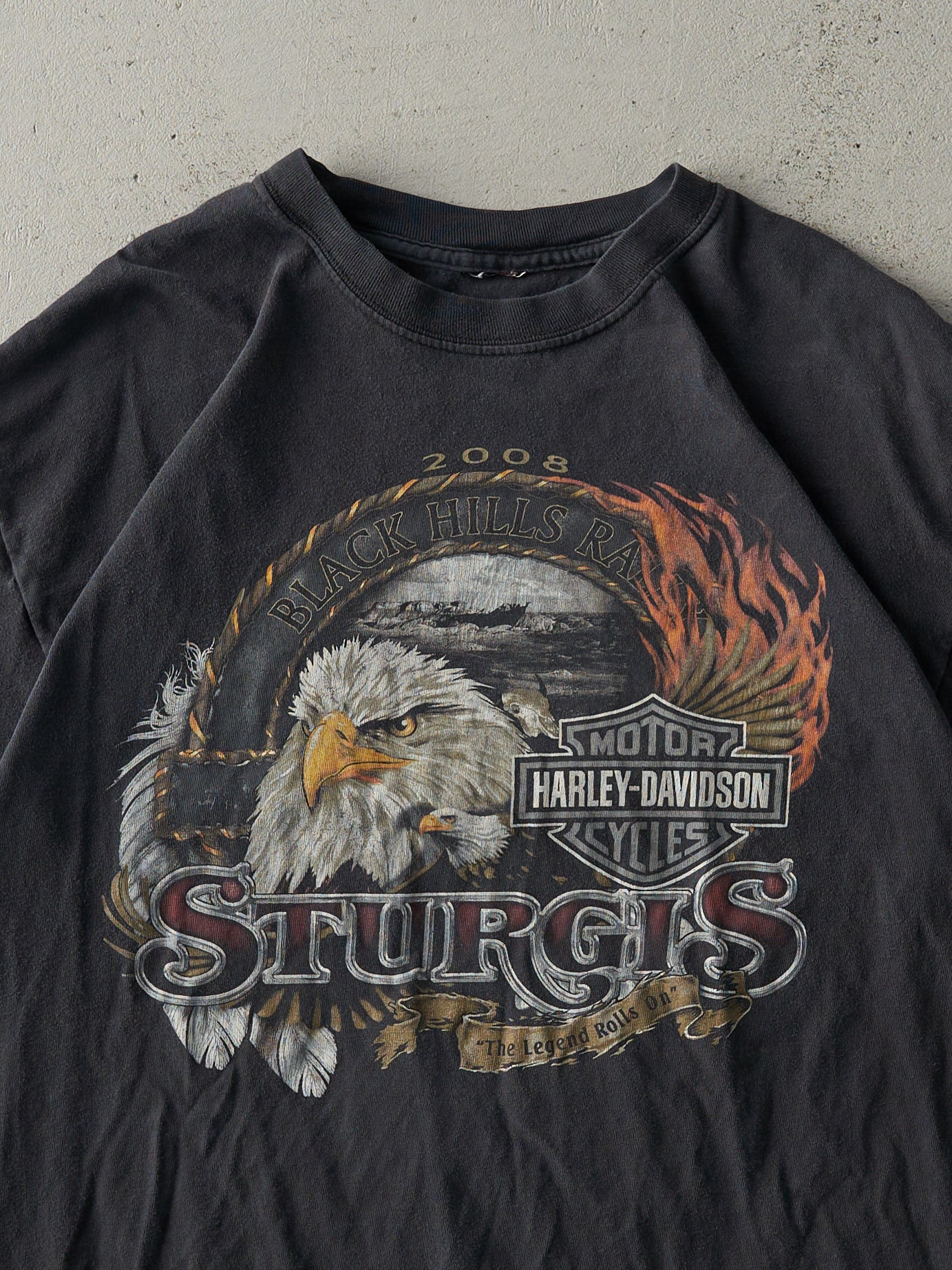 Vintage 08' Black Sturgis Black Hills Rally Harley Davidson Tee (M)