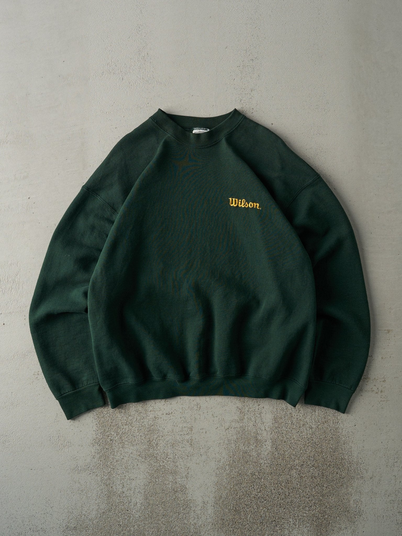 Vintage 90s Forest Green Embroidered Wilson Crewneck (L)