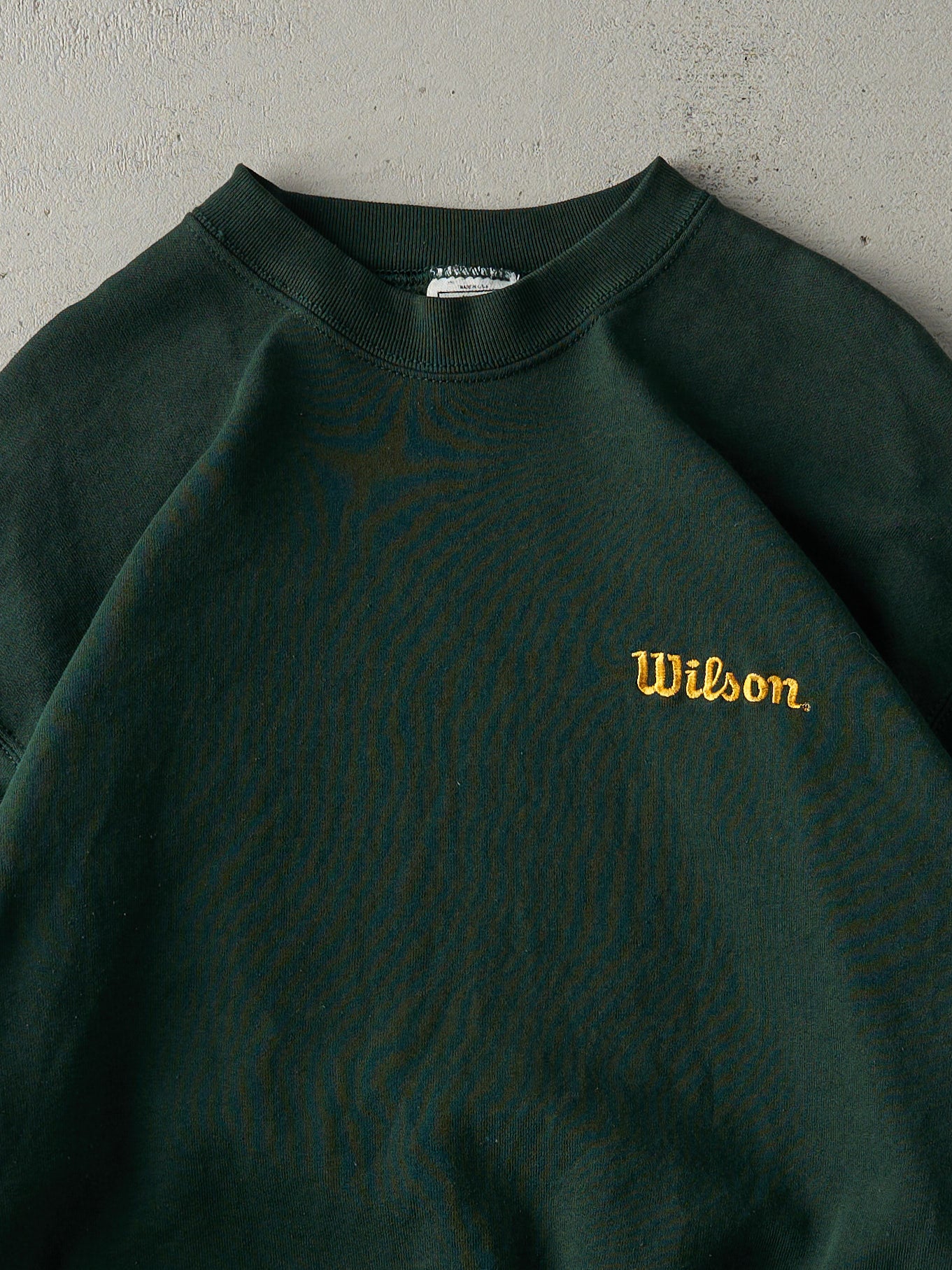 Vintage 90s Forest Green Embroidered Wilson Crewneck (L)