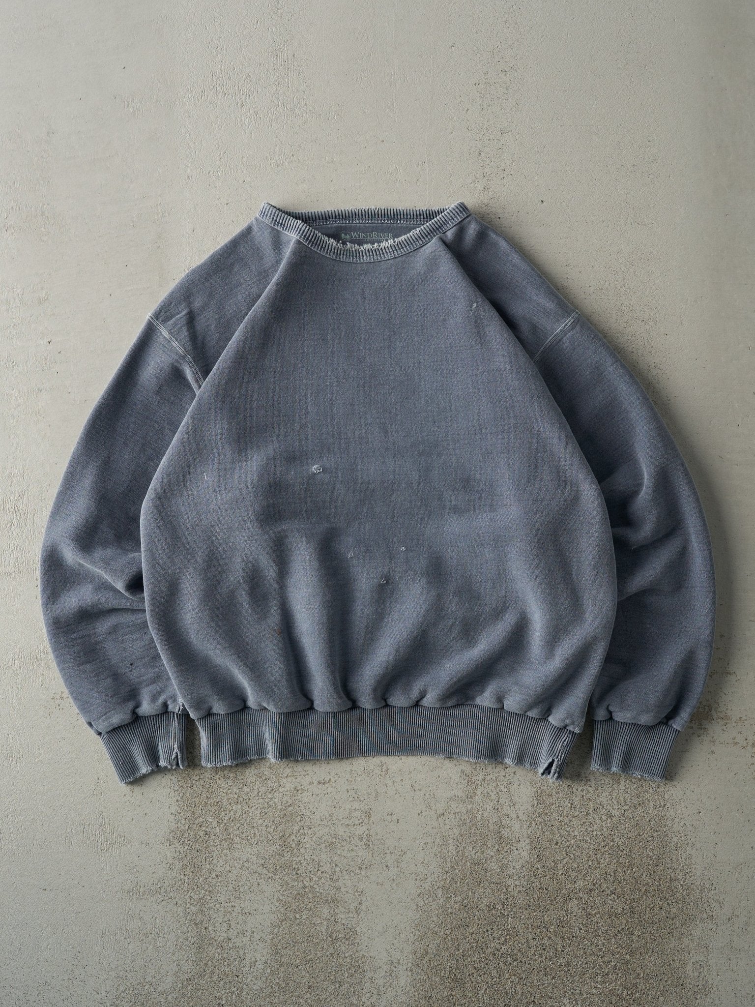 Vintage Y2K Washed Blue Wind River Blank Boxy Crewneck (L)