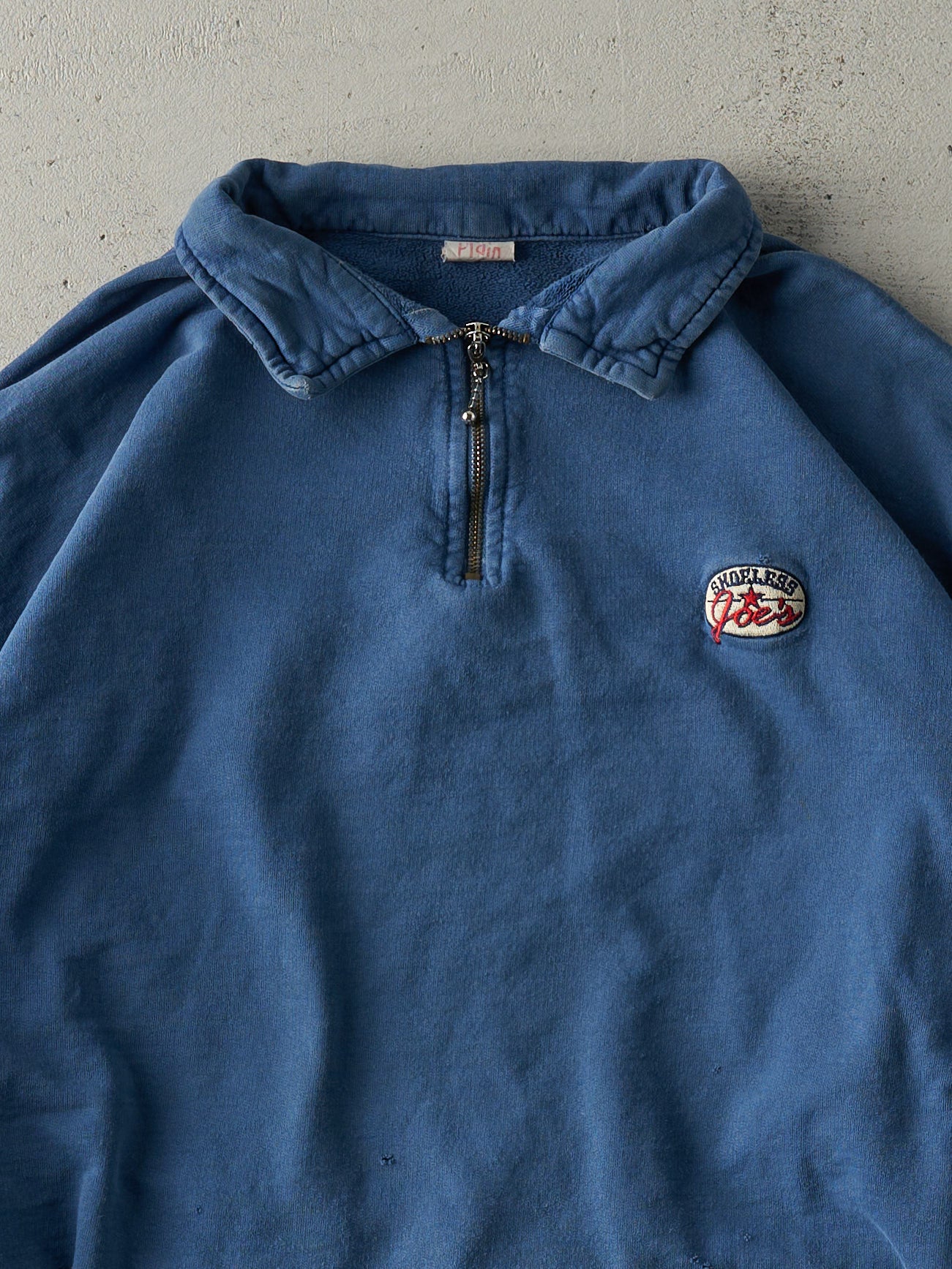 Vintage 90s Blue Shoeless Joes Quarter Zip Boxy Crewneck (XL)