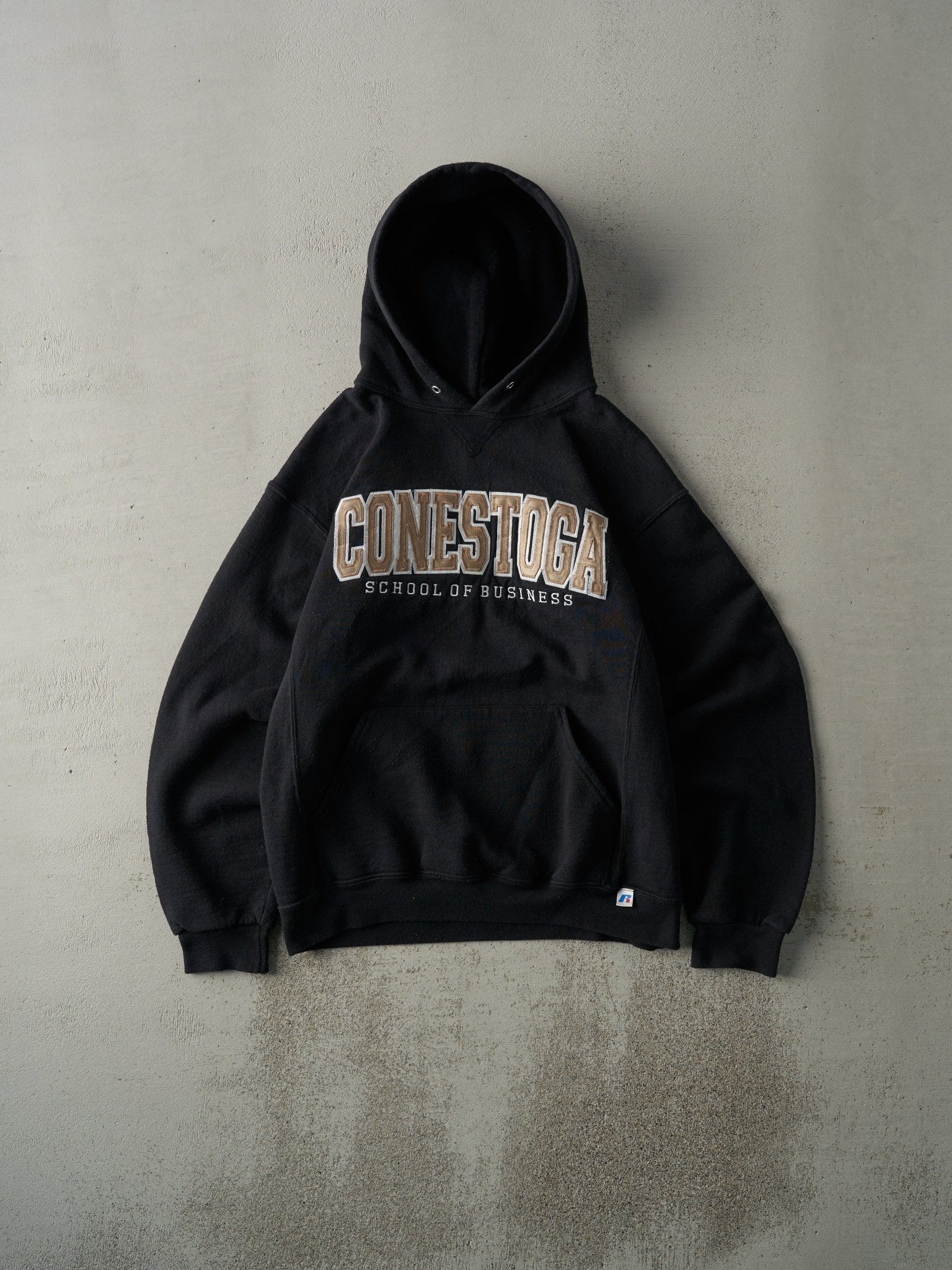 Vintage Y2K Black Conestoga Russell Athletics Hoodie (M)