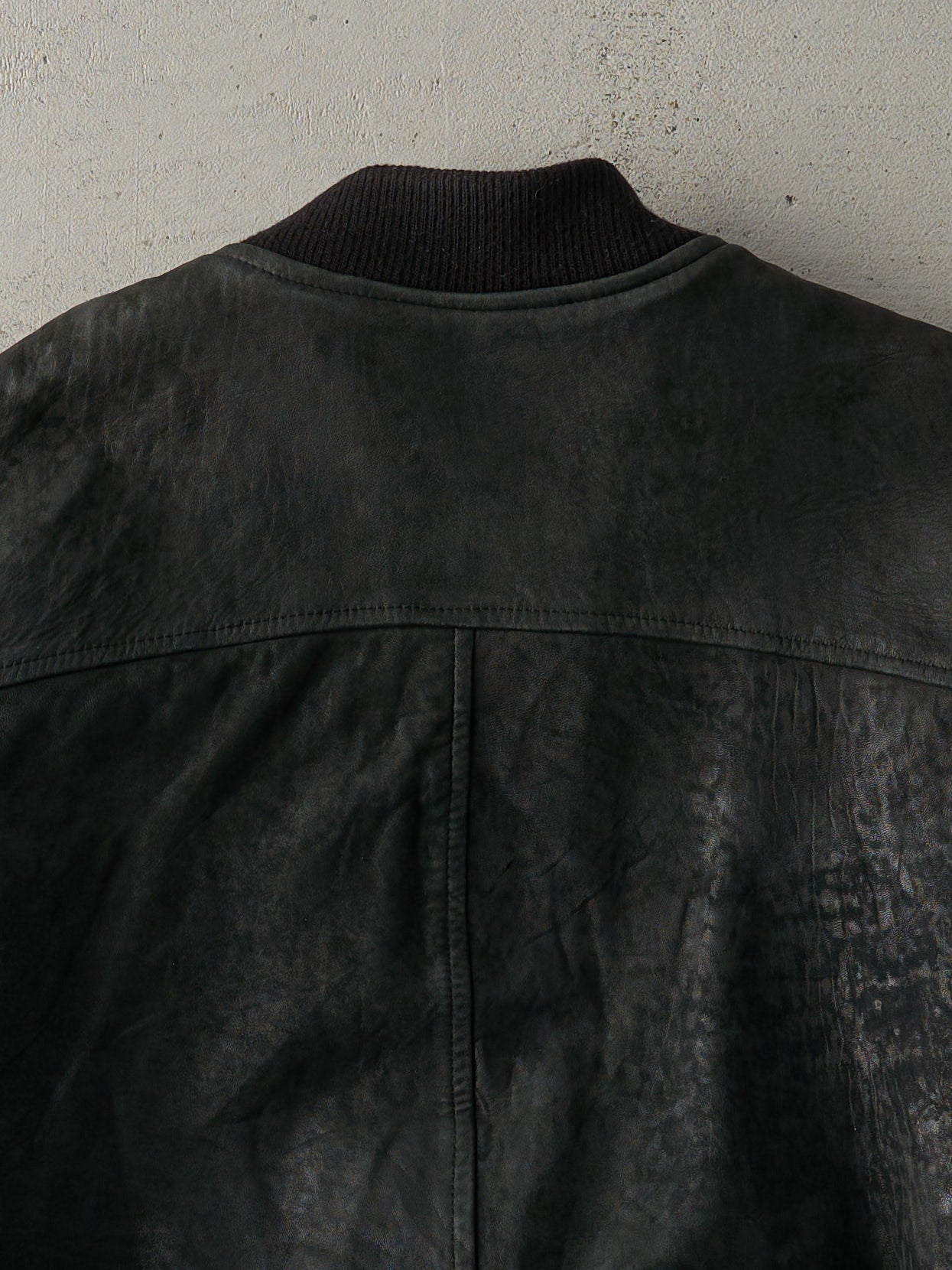 Vintage 80s Black Bainton Leather Bomber Jacket (M)